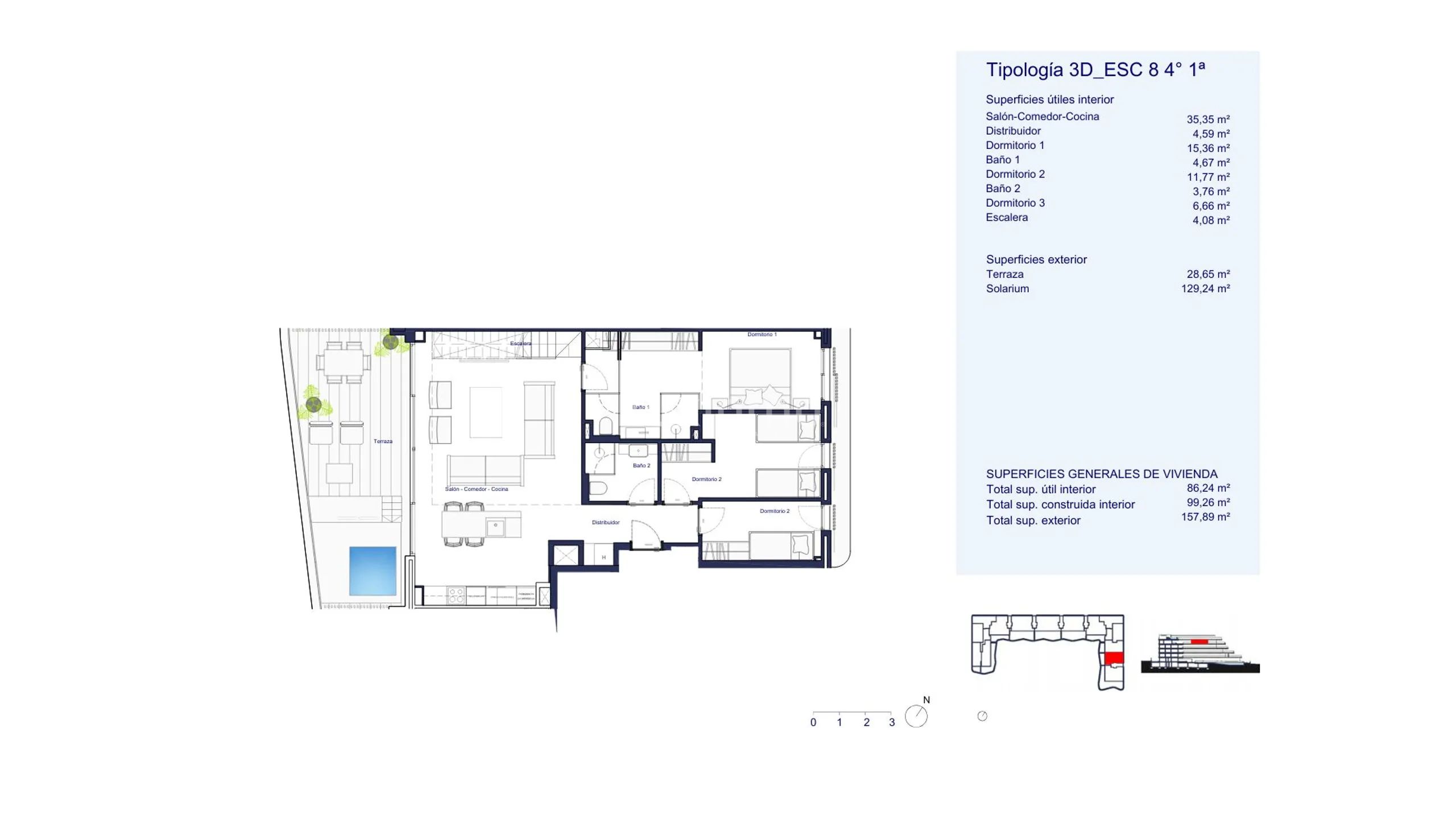 3 Bed Luxury Penthouse in Santa Eulalia del Río — Floor Plan 1
