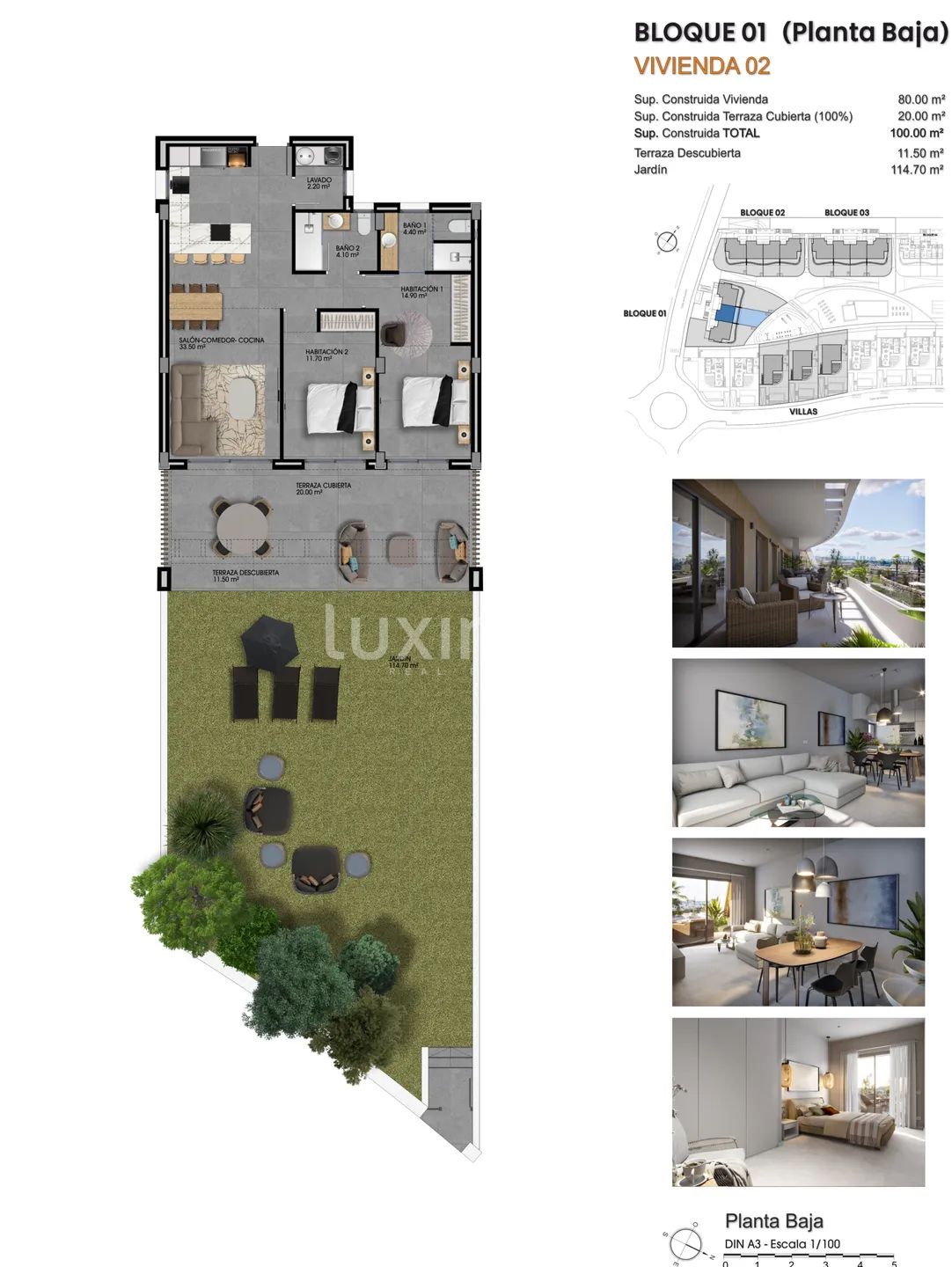 Modern Bungalow in Balcón de Finestrat — Floor Plan 1