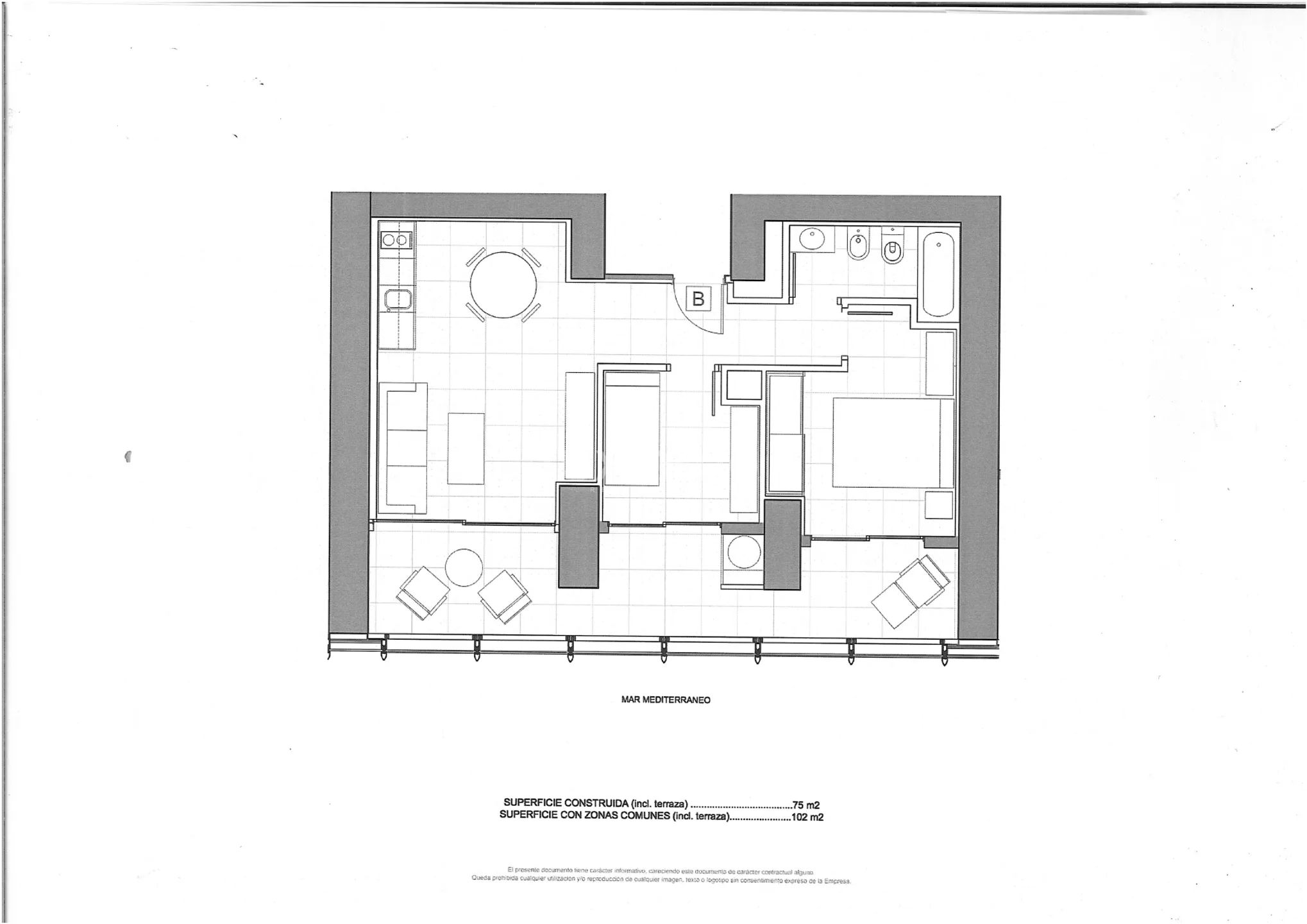 Amazing apartment with beautiful sea views Playa Poniente — Floor Plan 2
