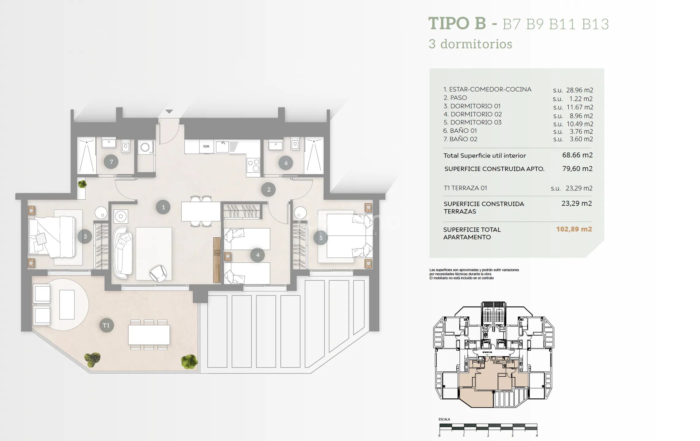 Modern Apartment in Arenal-Bol Beach — Floor Plan 1