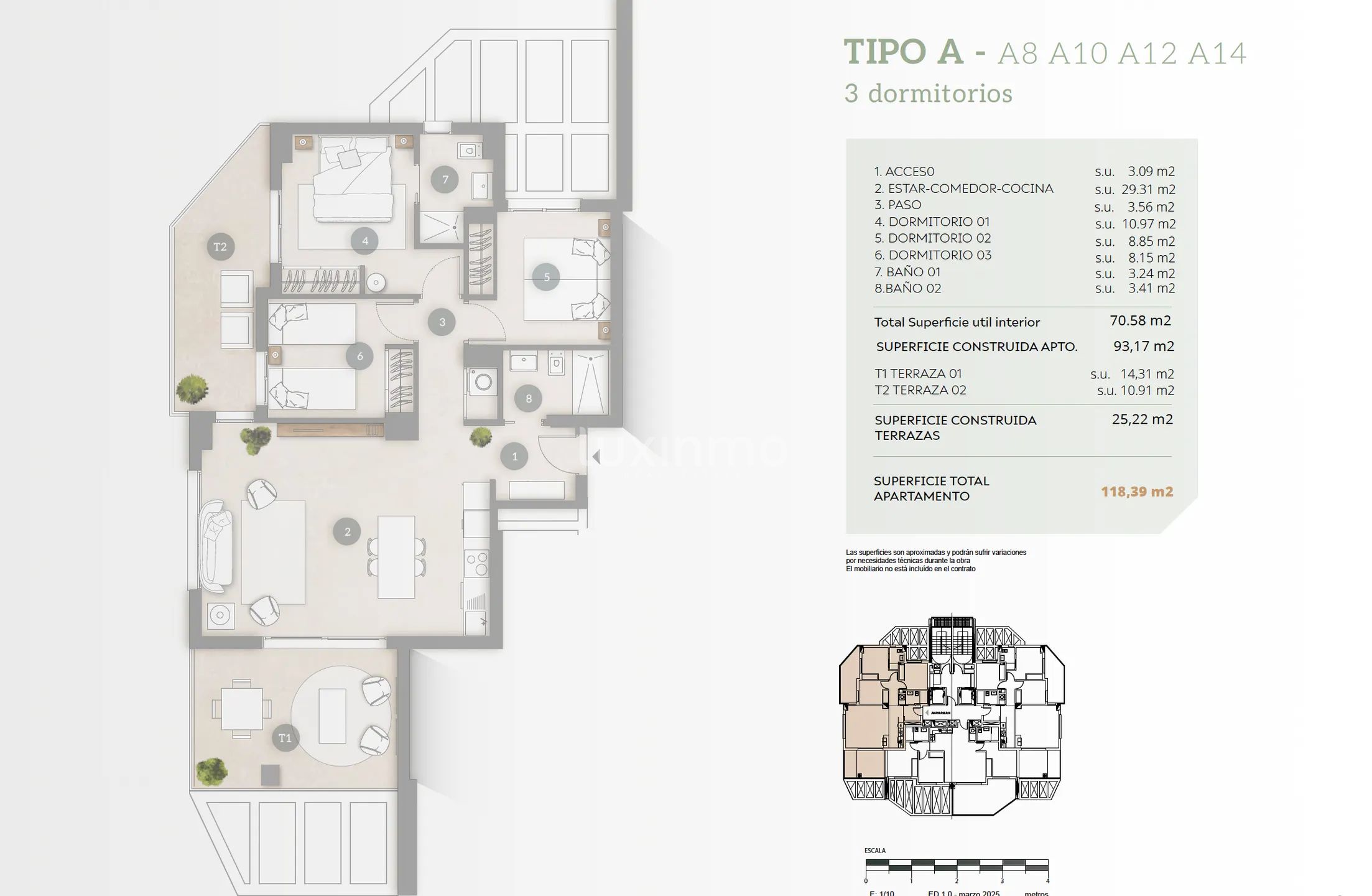 Modern Apartment in Arenal-Bol Beach — Floor Plan 1
