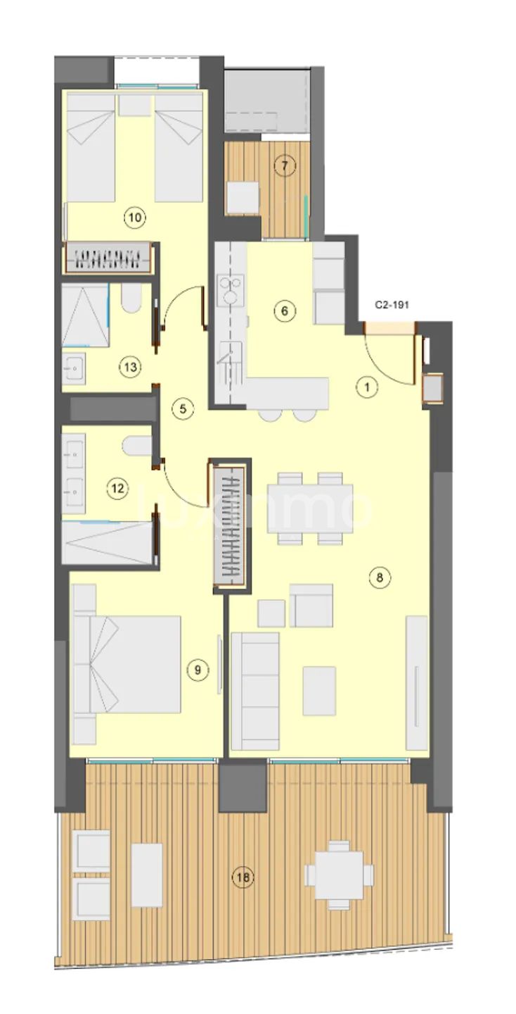 Modern Apartment in West Beach — Floor Plan 1