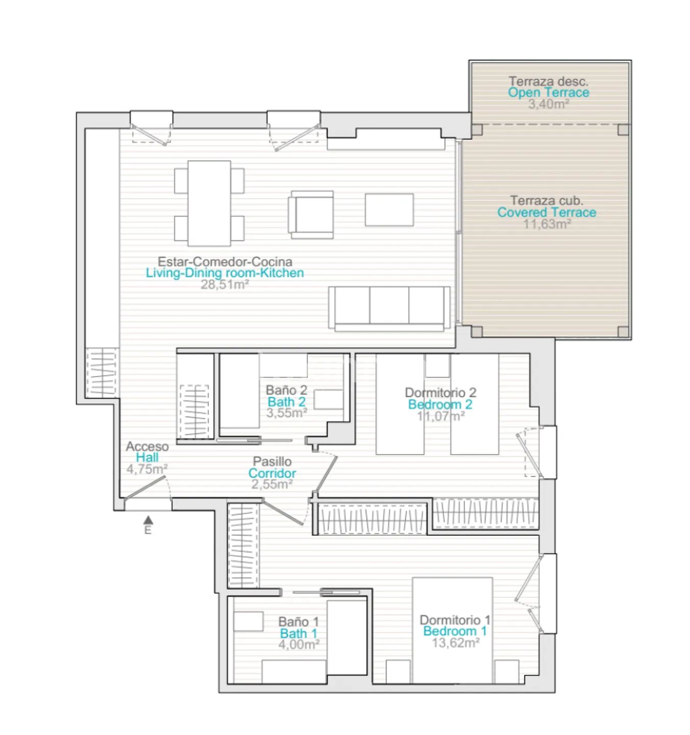 Modern Apartment in Les Marines-Deveses — Floor Plan 1