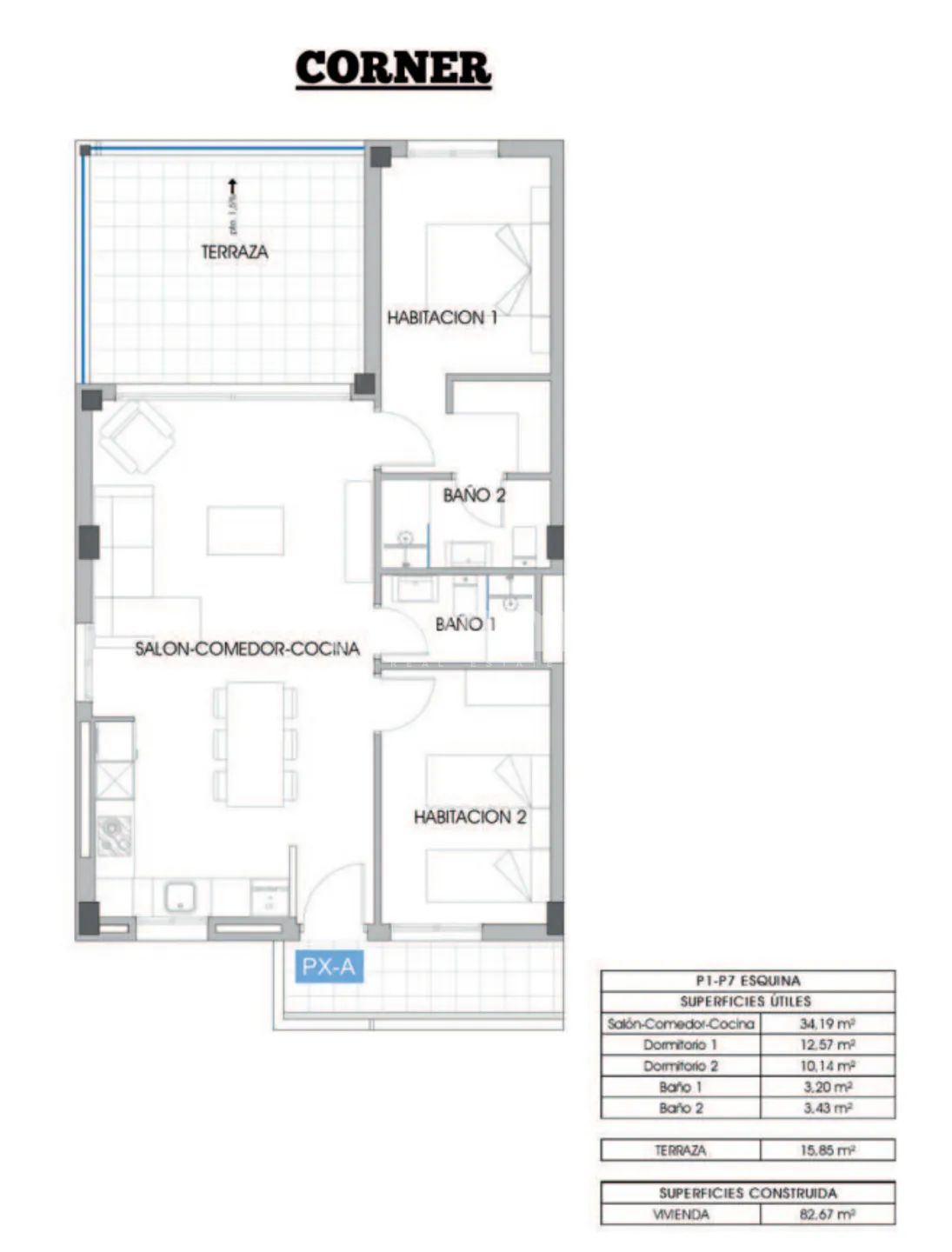 Modern Apartment in The Cove of Villajoyosa — Floor Plan 1