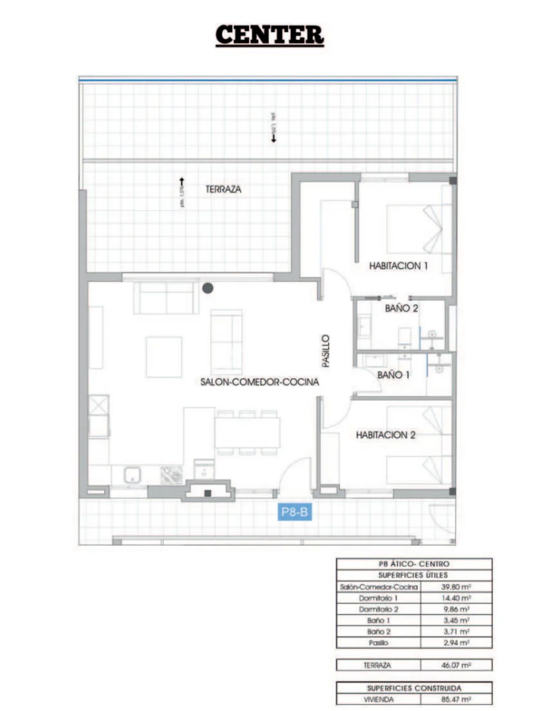 Modern Penthouse in The Cove of Villajoyosa — Floor Plan 1