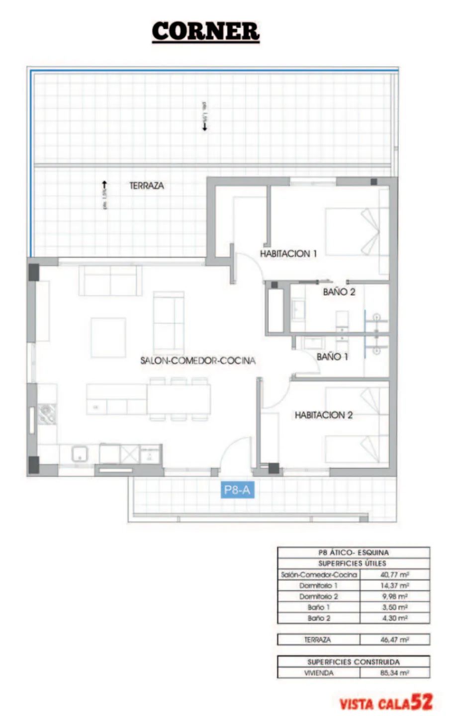 Modern Penthouse in The Cove of Villajoyosa — Floor Plan 1