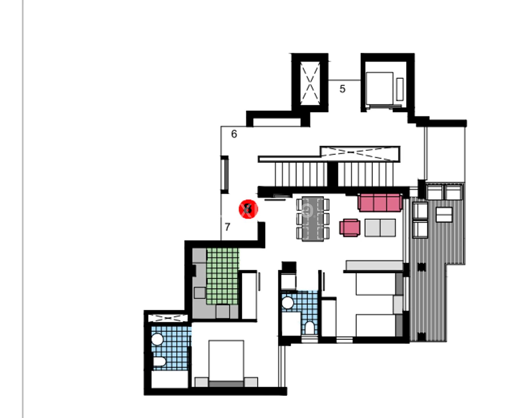 Modern Apartment in Les Marines-Deveses — Floor Plan 1