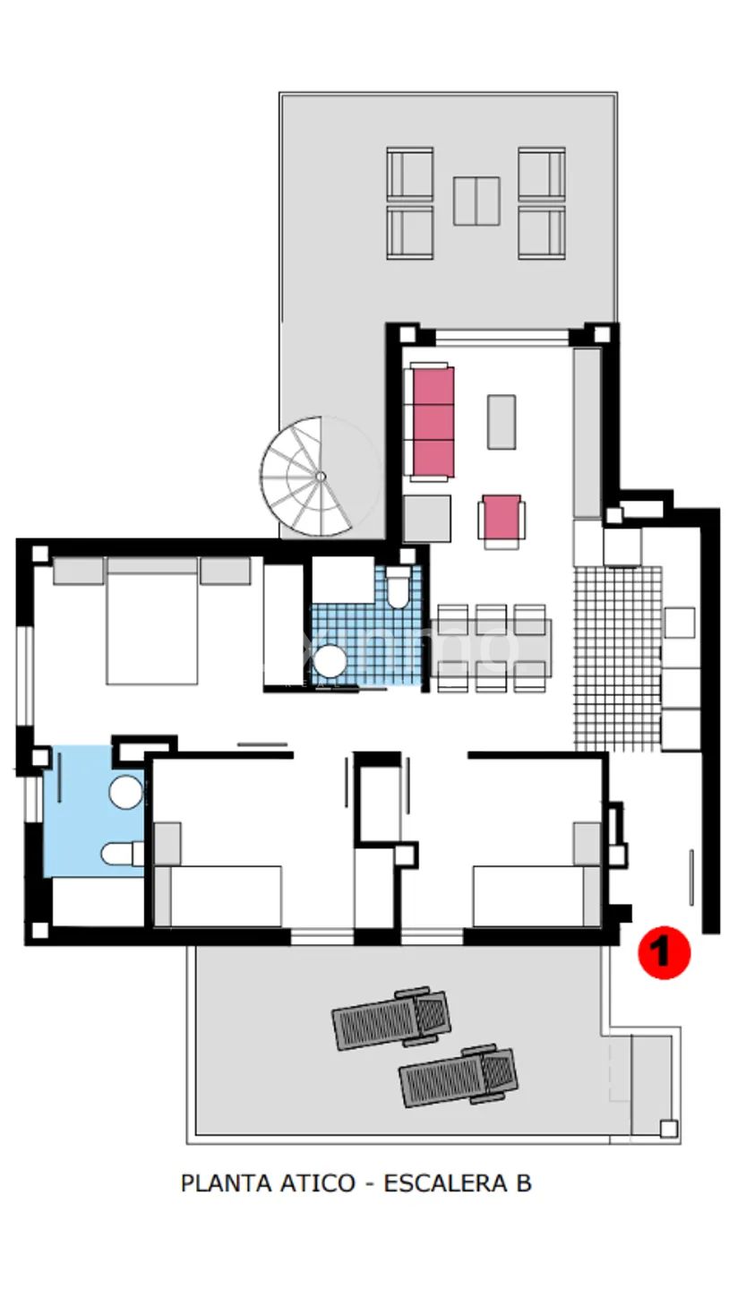 Modern Penthouse in Les Marines-Deveses — Floor Plan 1