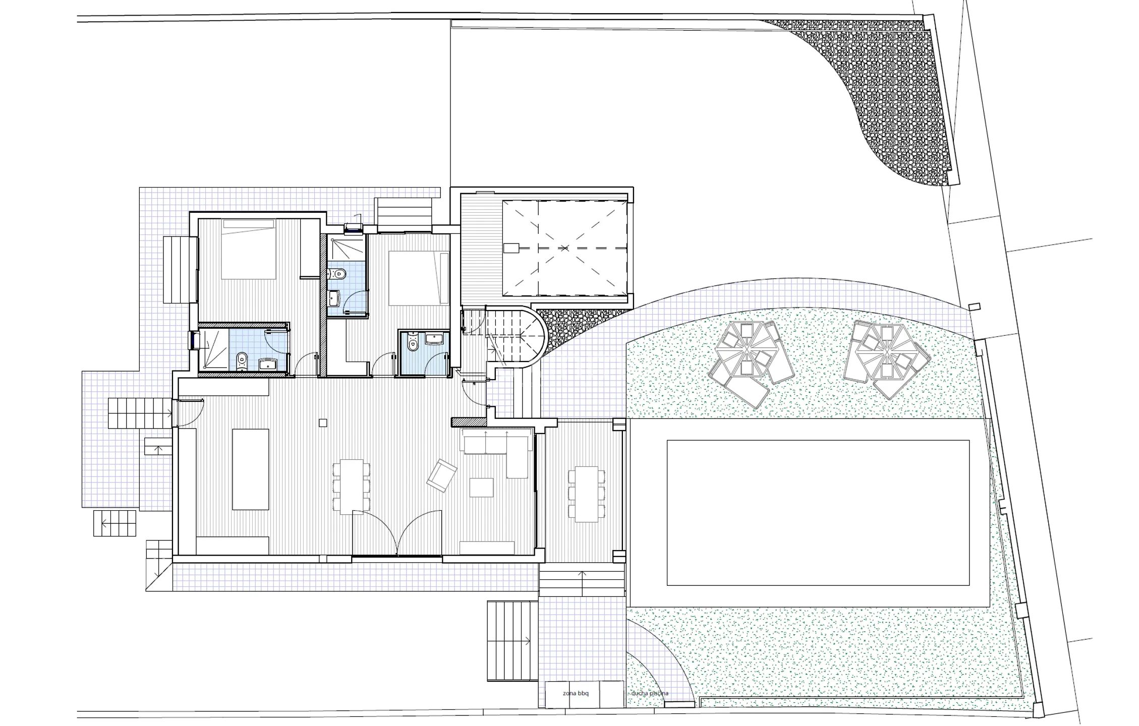 Beautiful Ibiza style villa in Altea for sale with sea views — Floor Plan 2