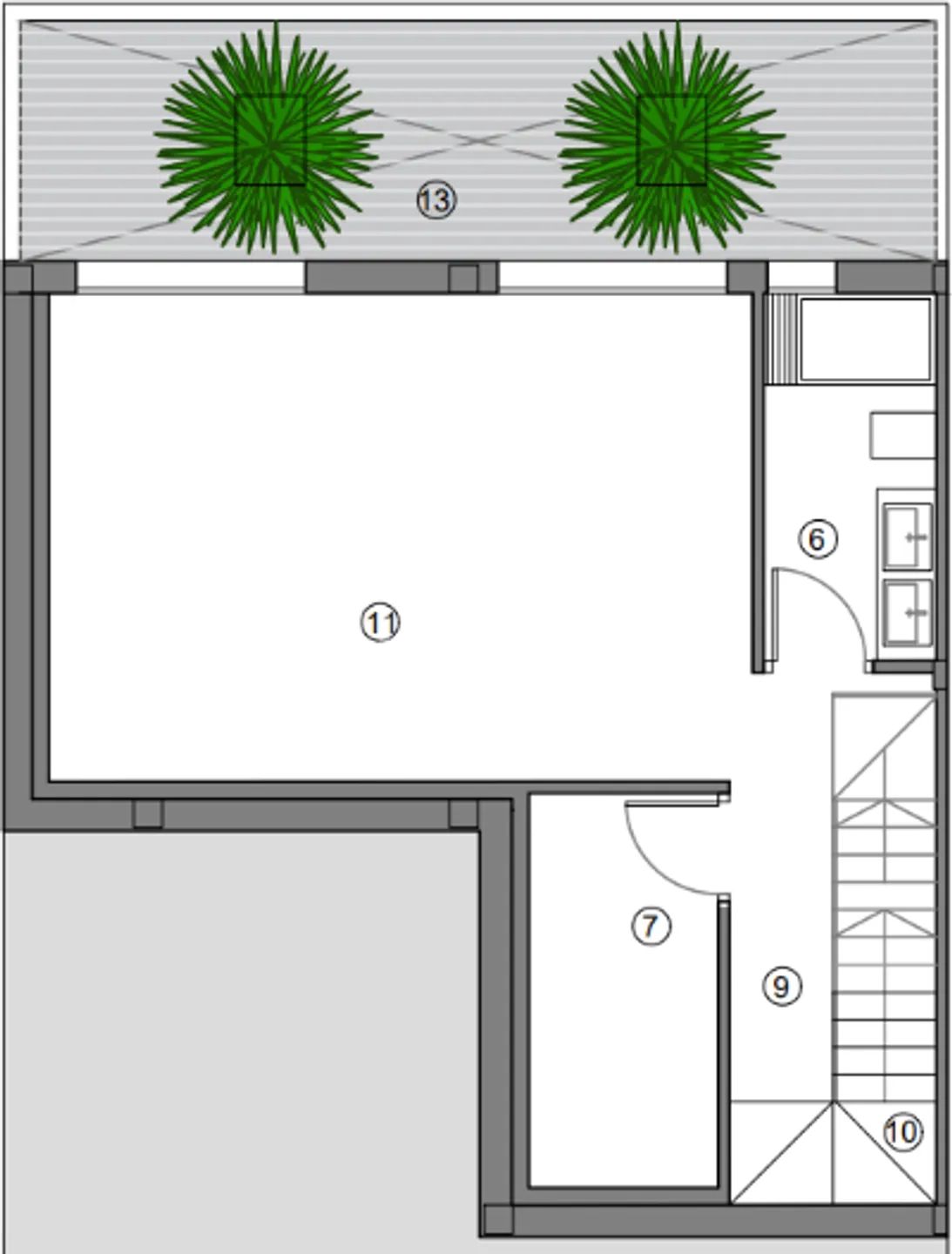 Modern Townhouse in Sierra Cortina Urbanization — Floor Plan 1
