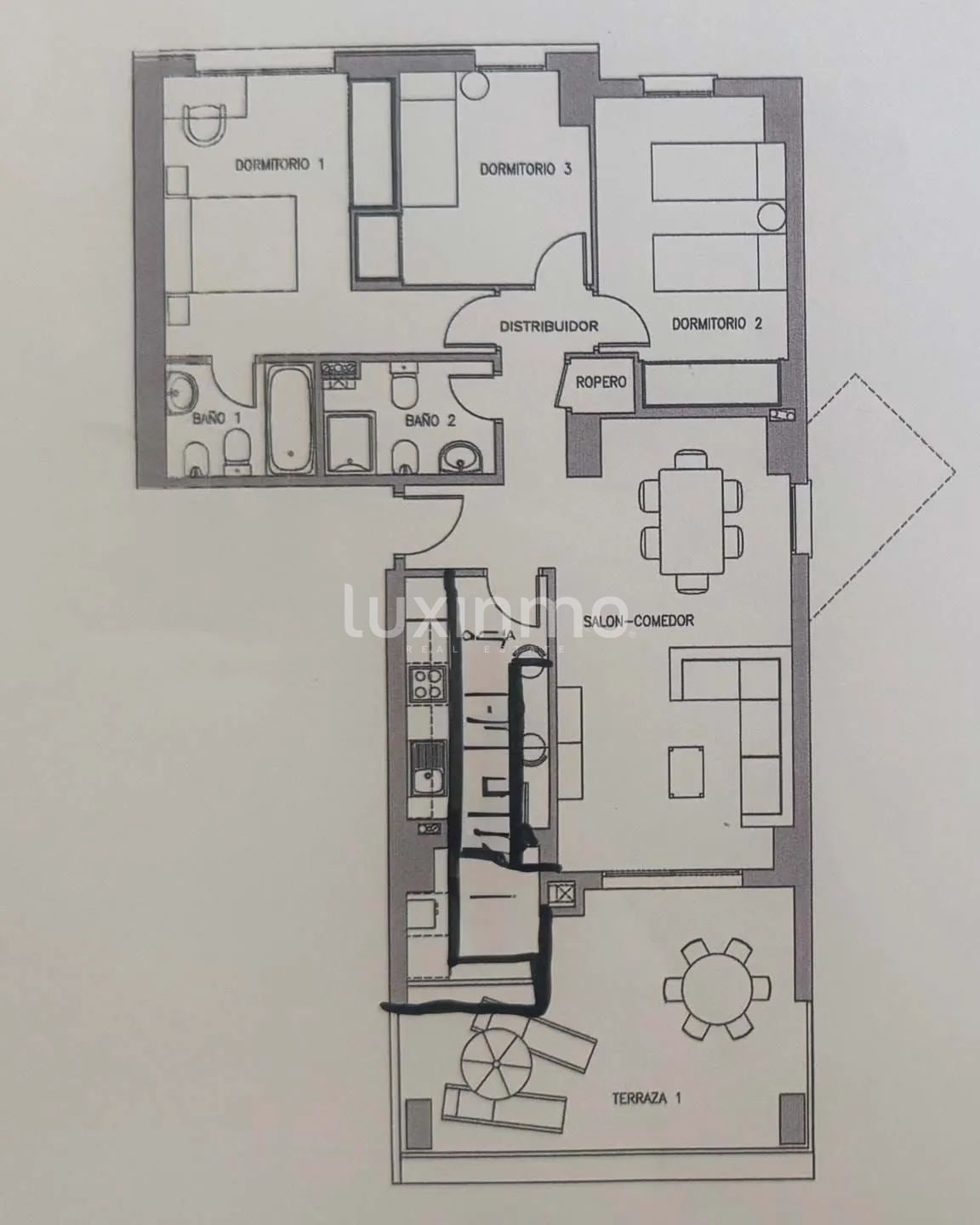 Stunning 3-Bedroom Apartment with Mountain Views — Floor Plan 1
