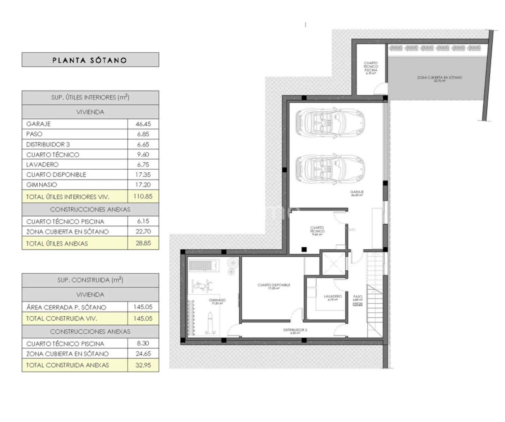 Luxury modern 4-Bedroom detached house with private pool and amenities in Sierra Cortina, Finestrat — Floor Plan 1