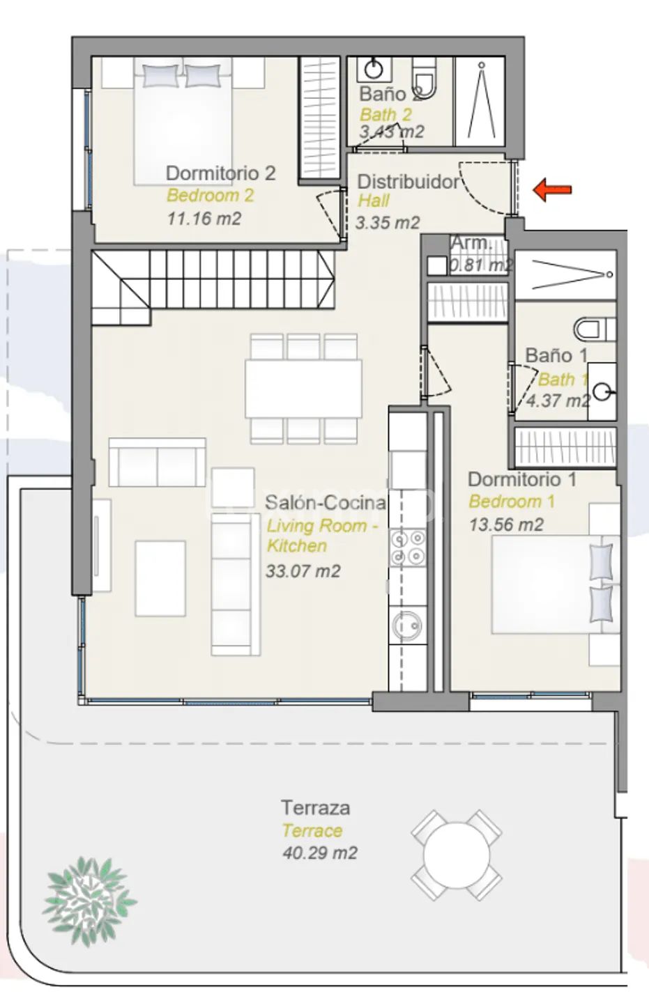 Modern Bungalow in Balcón de Finestrat — Floor Plan 1