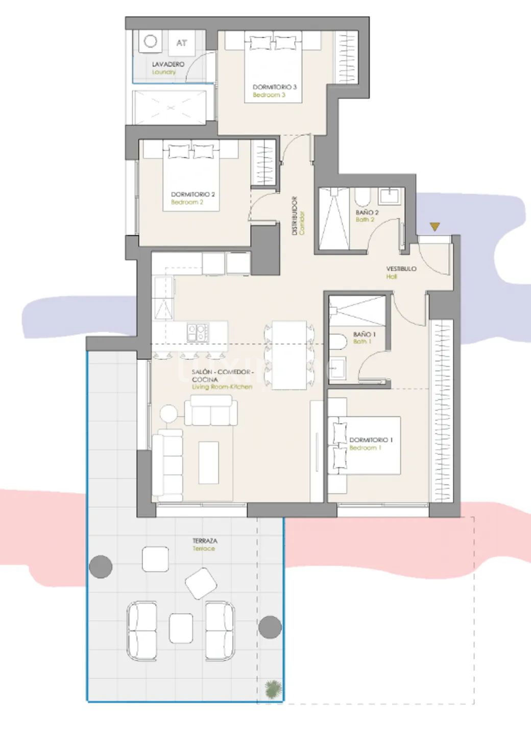 Modern Apartment in Arenal-Bol Beach — Floor Plan 1