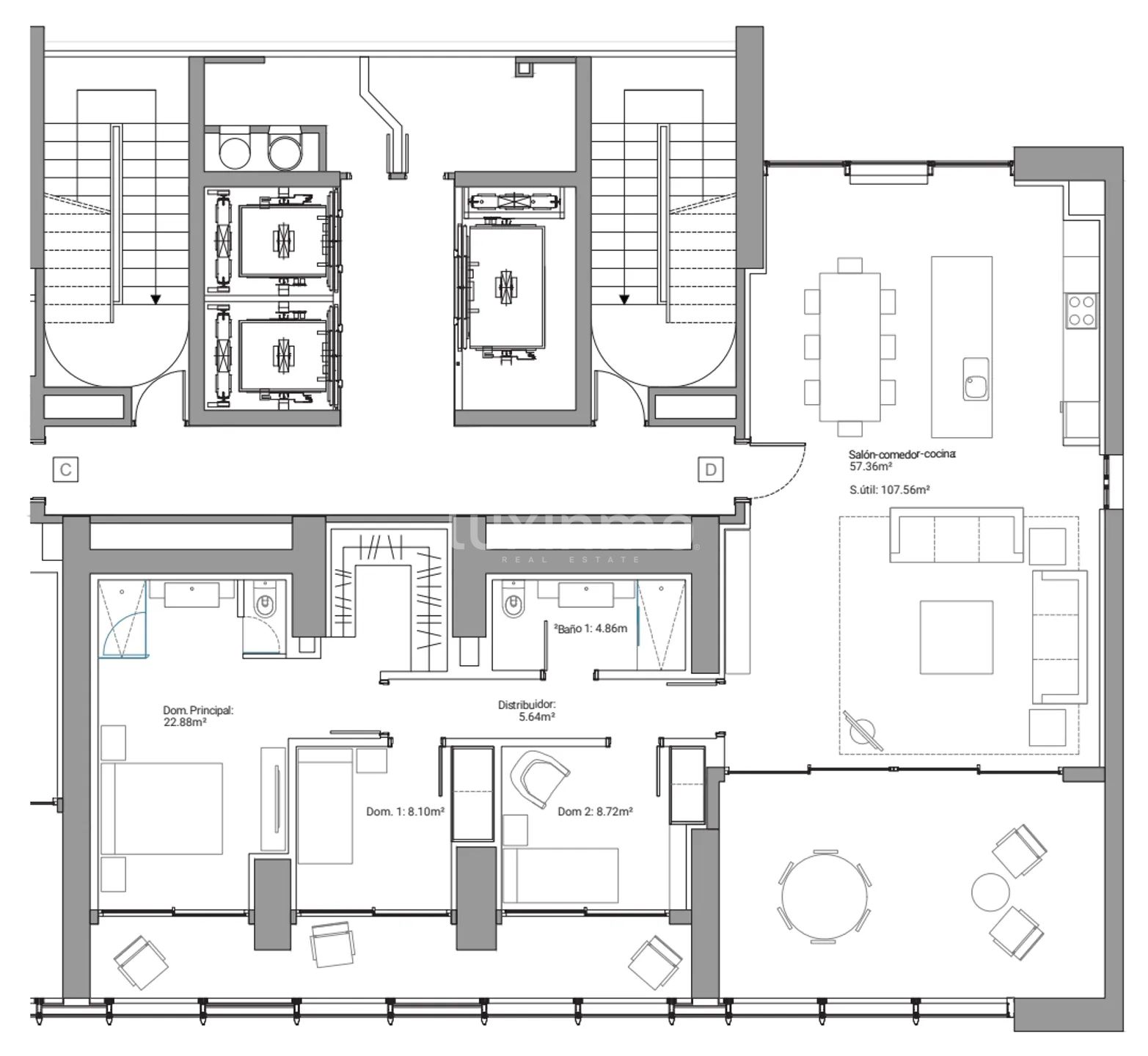 3 Bed Luxury Apartment in West Beach — Floor Plan 1