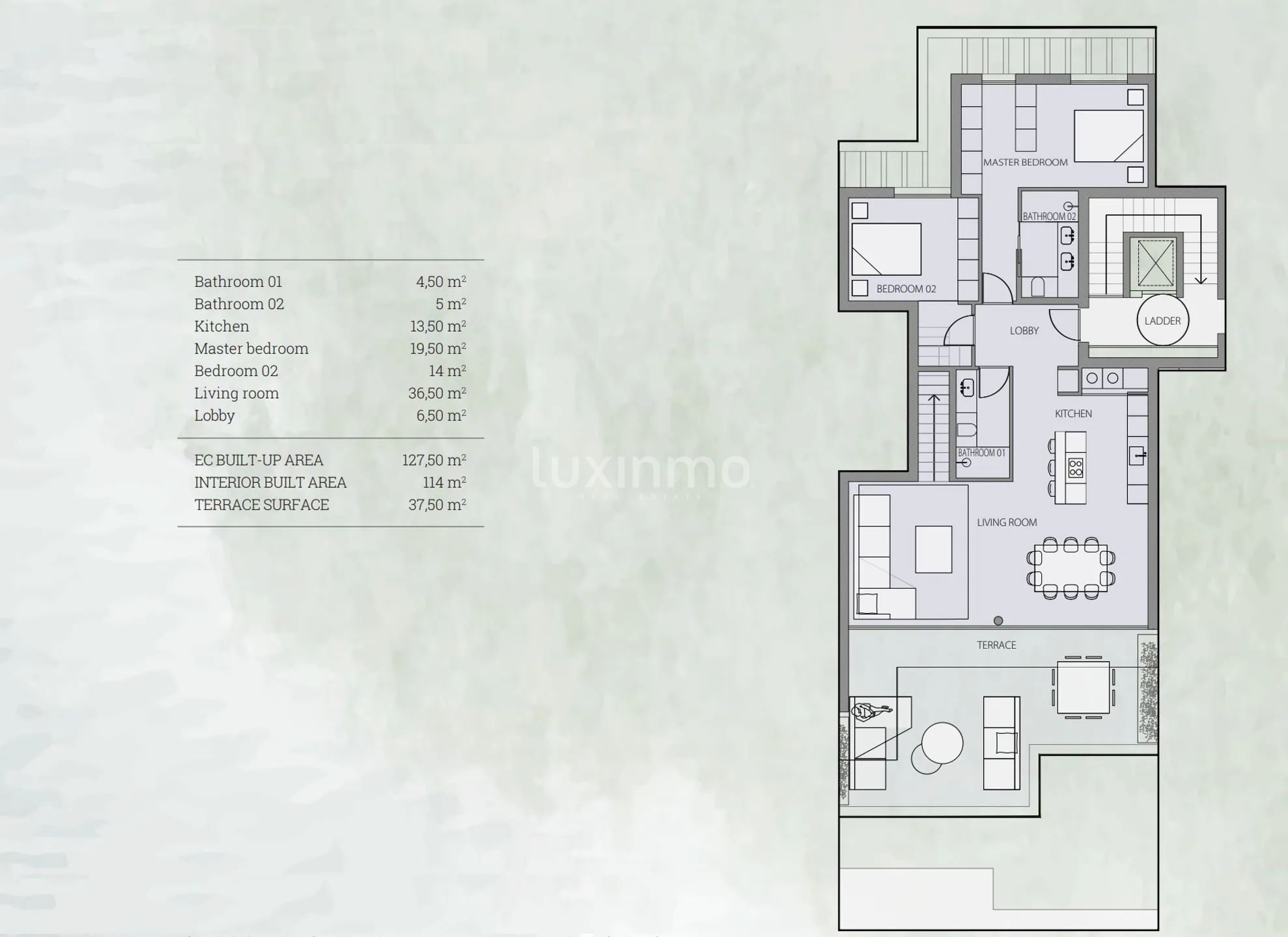 Modern Penthouse in The Galley — Floor Plan 1