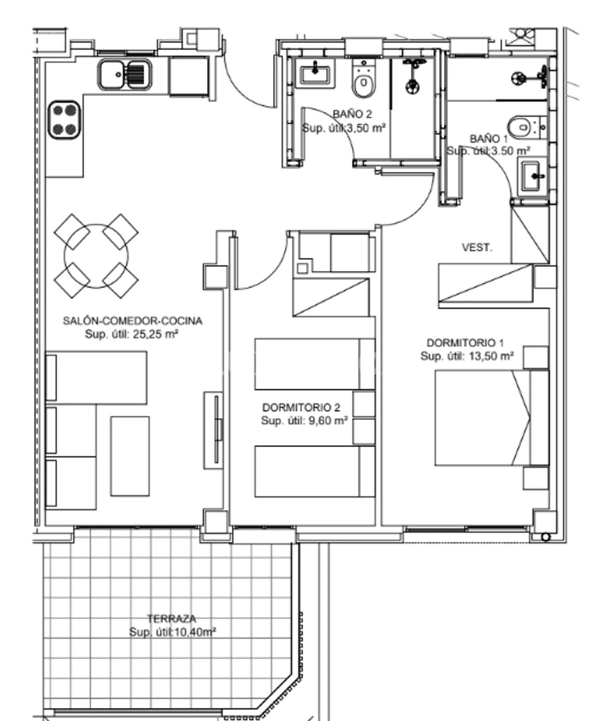 Modern Bungalow in The Cove of Villajoyosa — Floor Plan 1