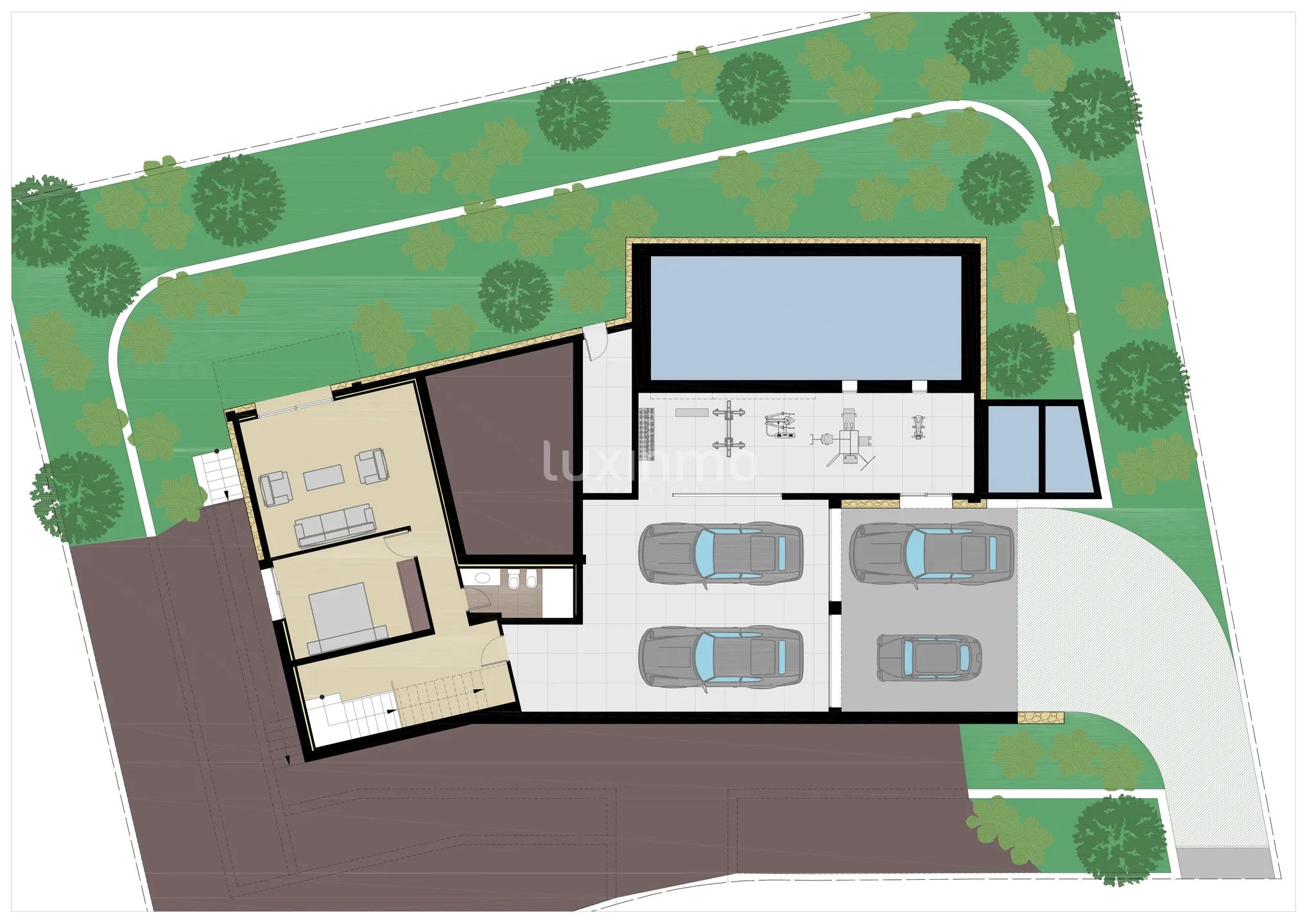 Luxury Ibiza style project house for sale in Javea — Floor Plan 1
