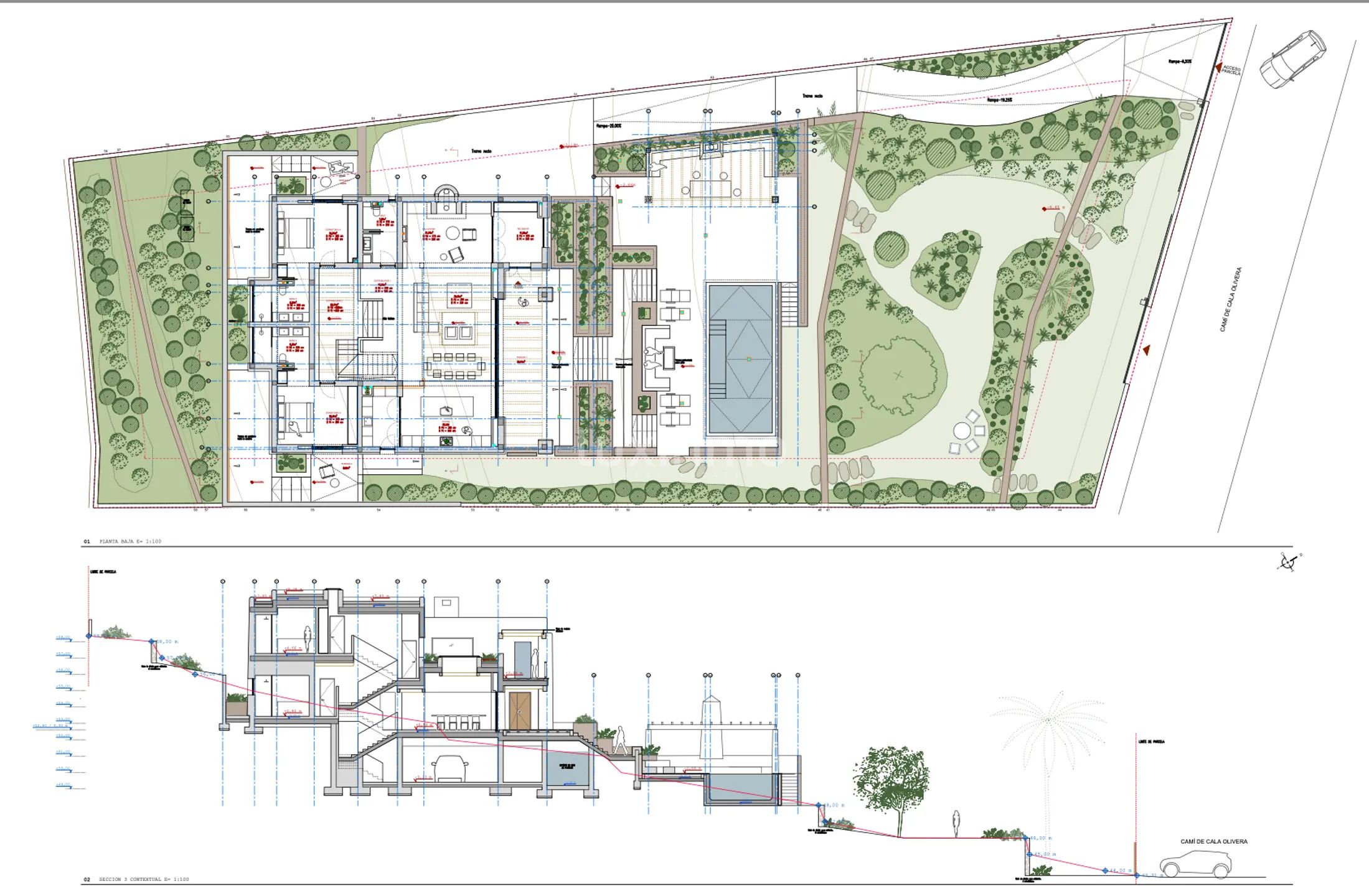 Plot with licence near Cala Olivera and golf course — Floor Plan 1