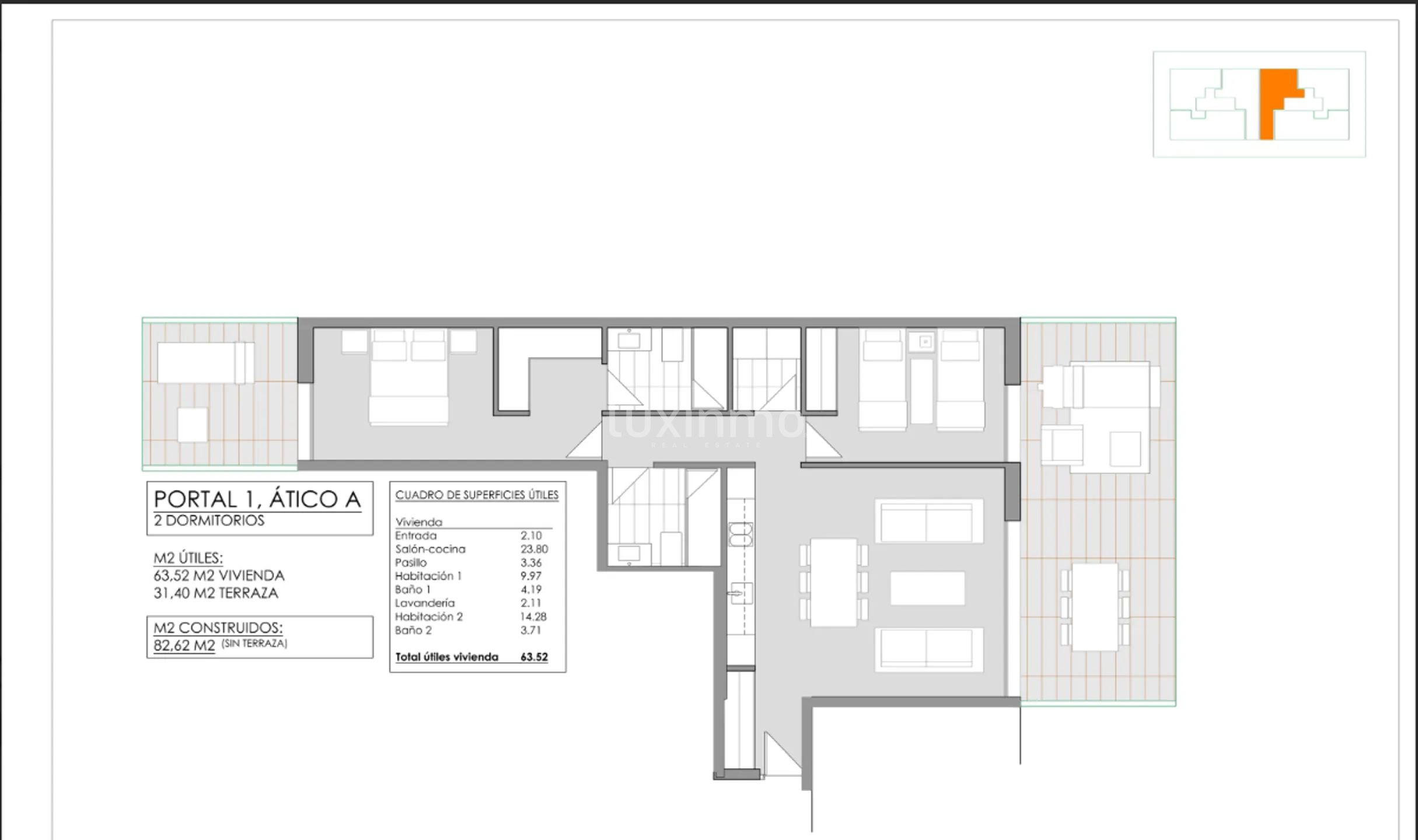Modern Penthouse in Jávea Center — Floor Plan 1