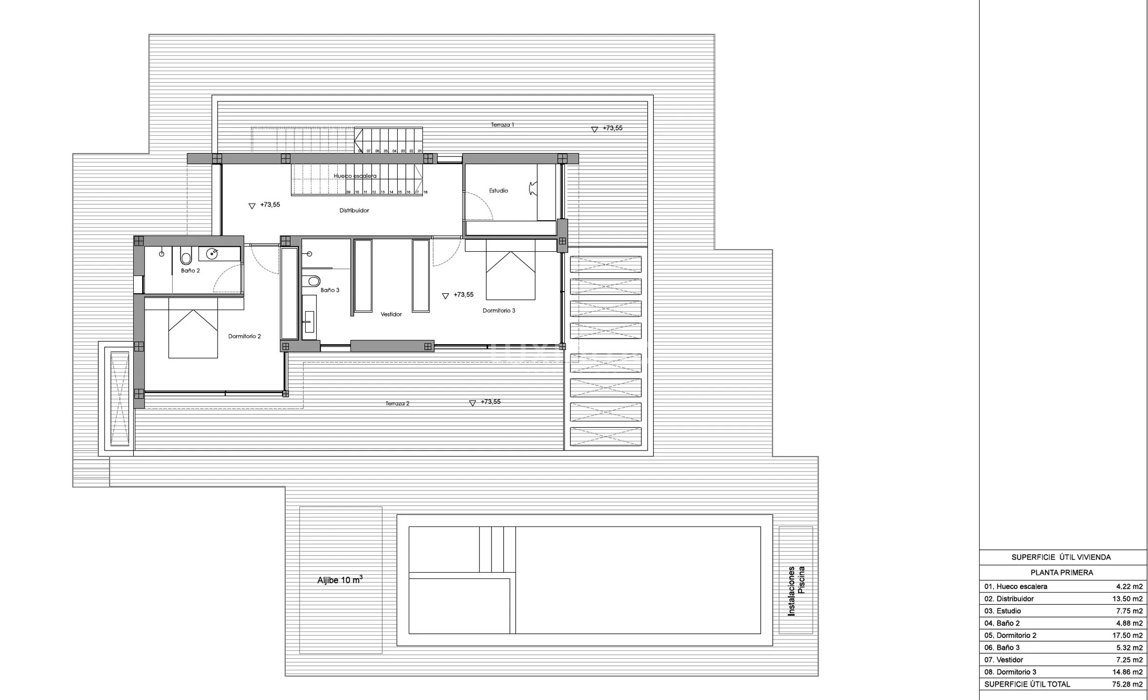 Moderne Neubauvilla mit Meerblick in Moraira — Floor Plan 1