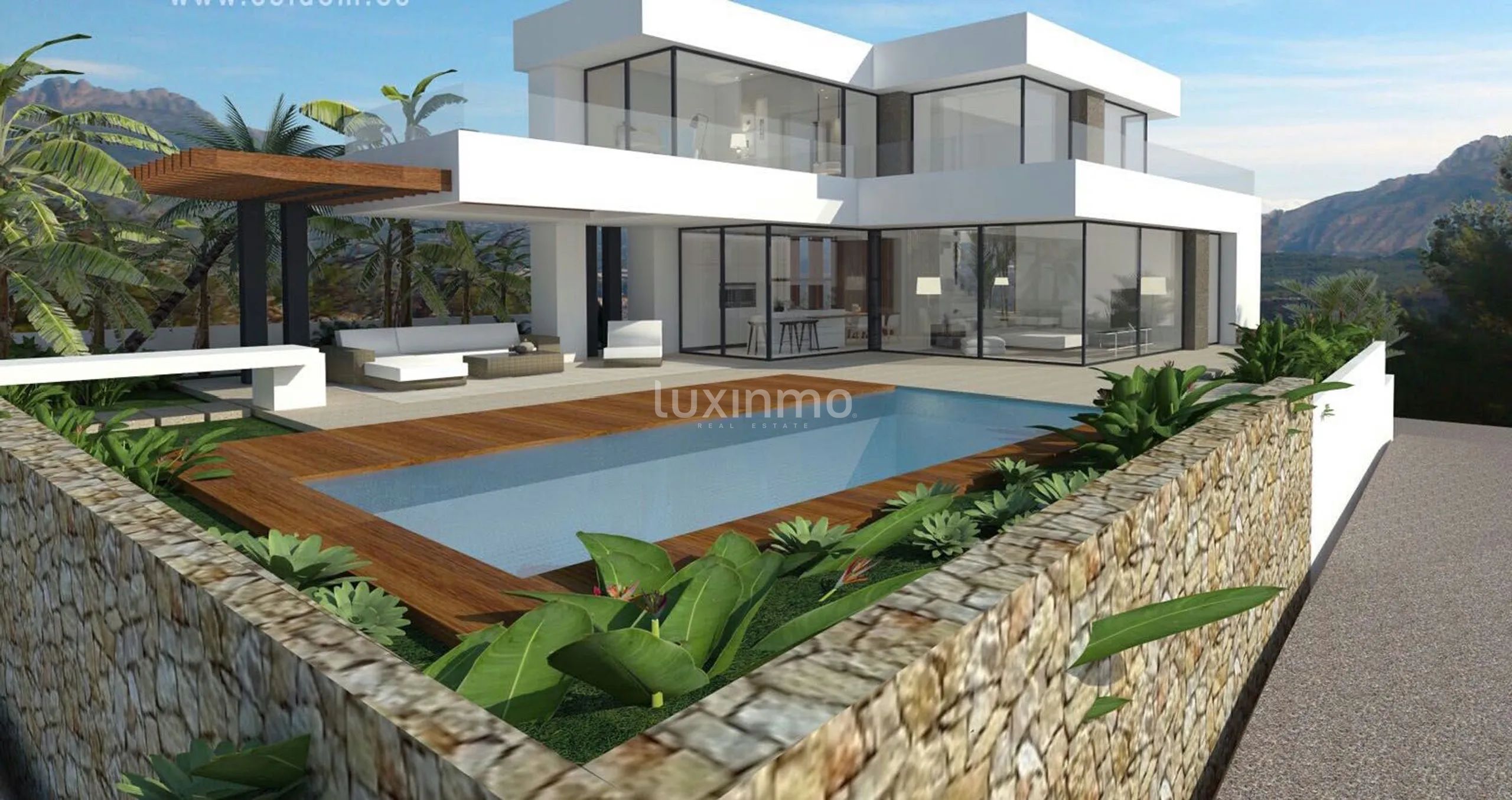 Parcela con proyecto aprobado para chalet moderno en Balcón de Finestrat