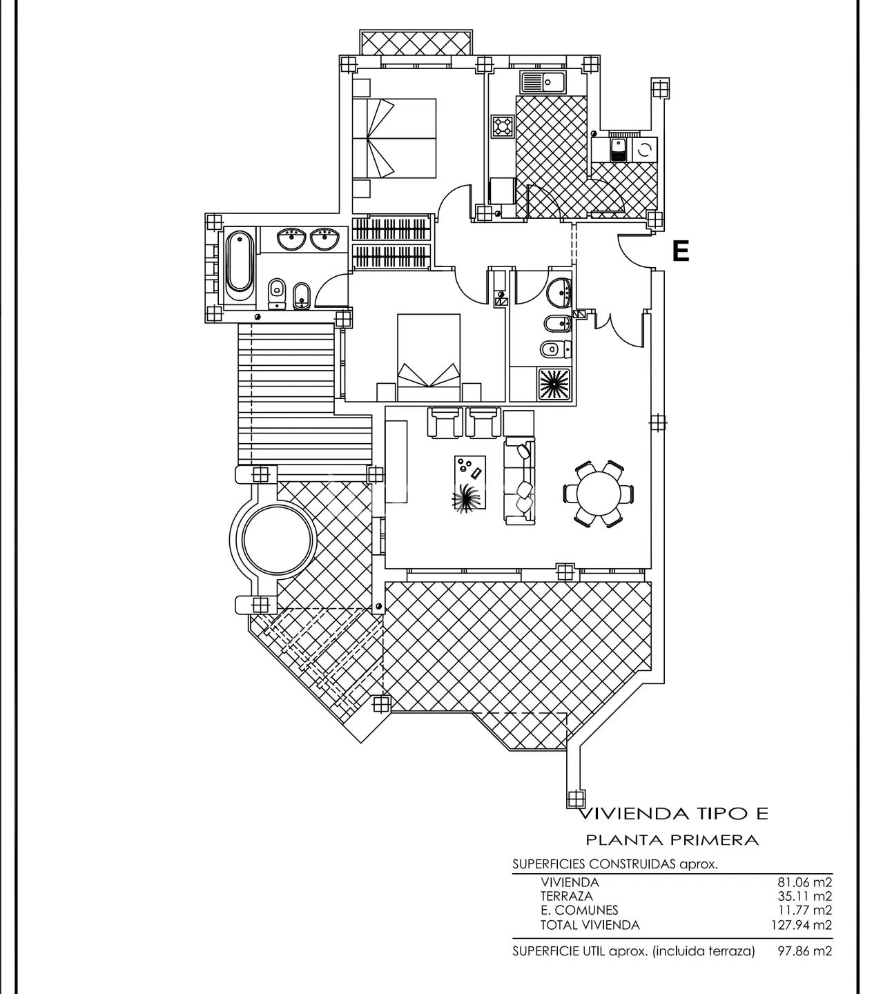 Mediterranean Apartment with Sea Views in Sierra Cortina — Floor Plan 1