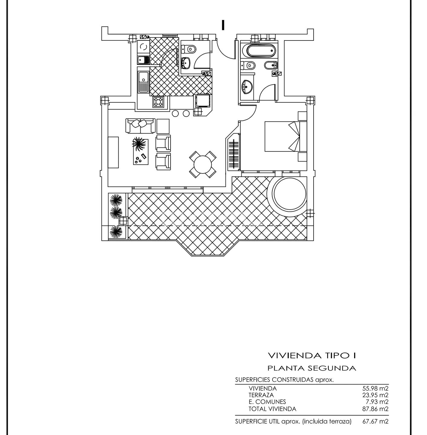 Sea-View Mediterranean Apartment in Sierra Cortina — Floor Plan 1