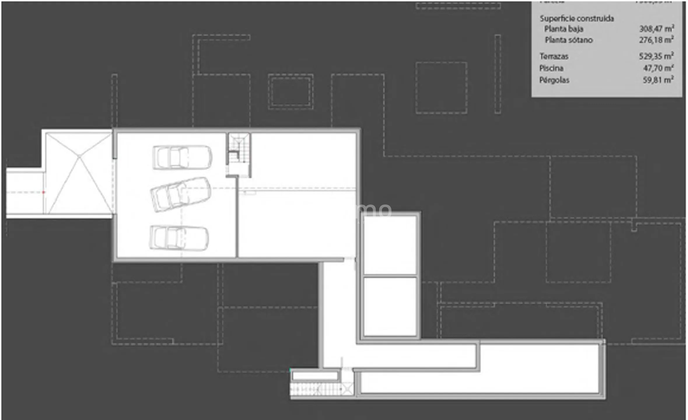 Schitterende nieuwe villa Ibiza stijl in Cala Compta met uitzicht op zee — Floor Plan 1