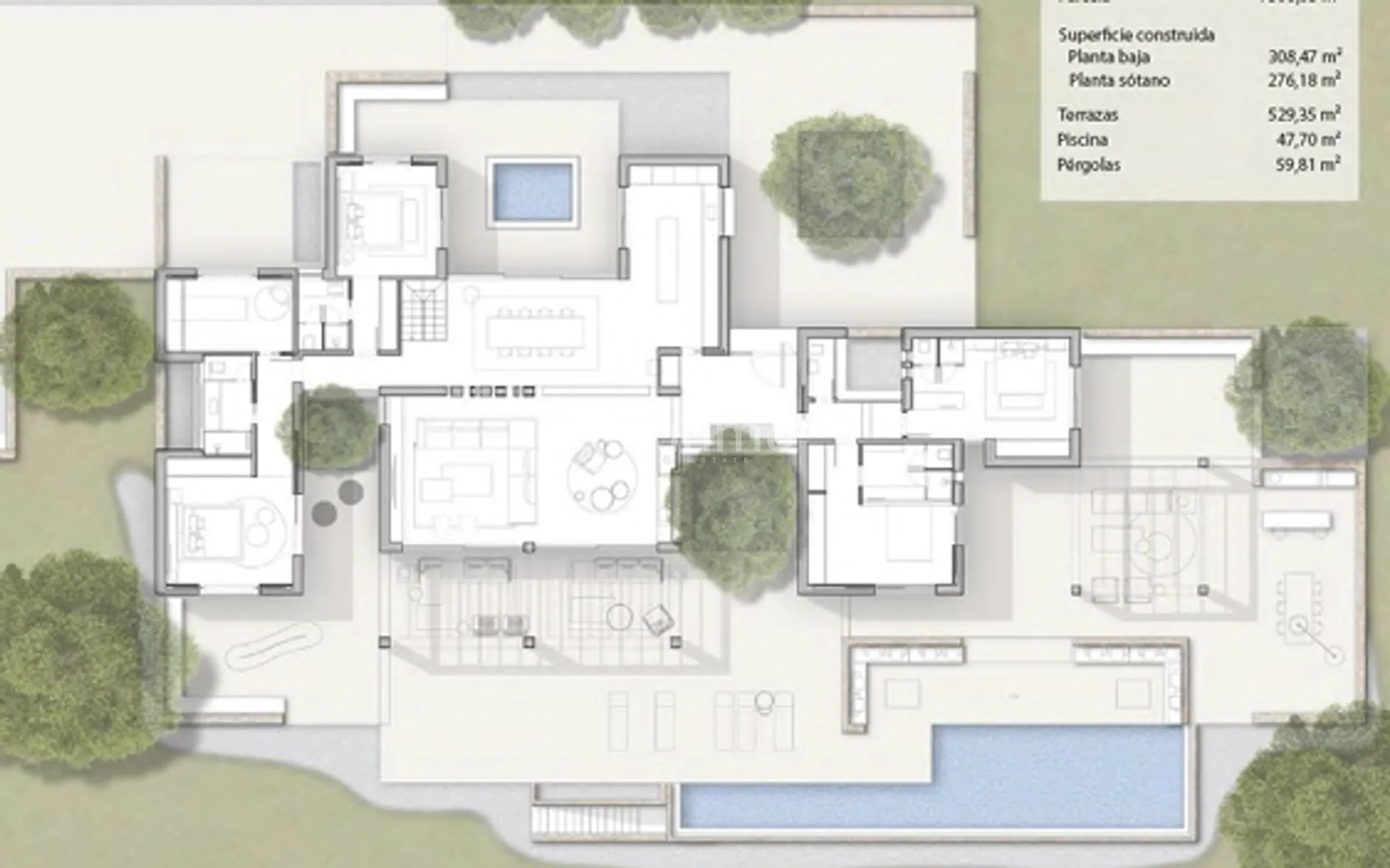 Schitterende nieuwe villa Ibiza stijl in Cala Compta met uitzicht op zee — Floor Plan 2