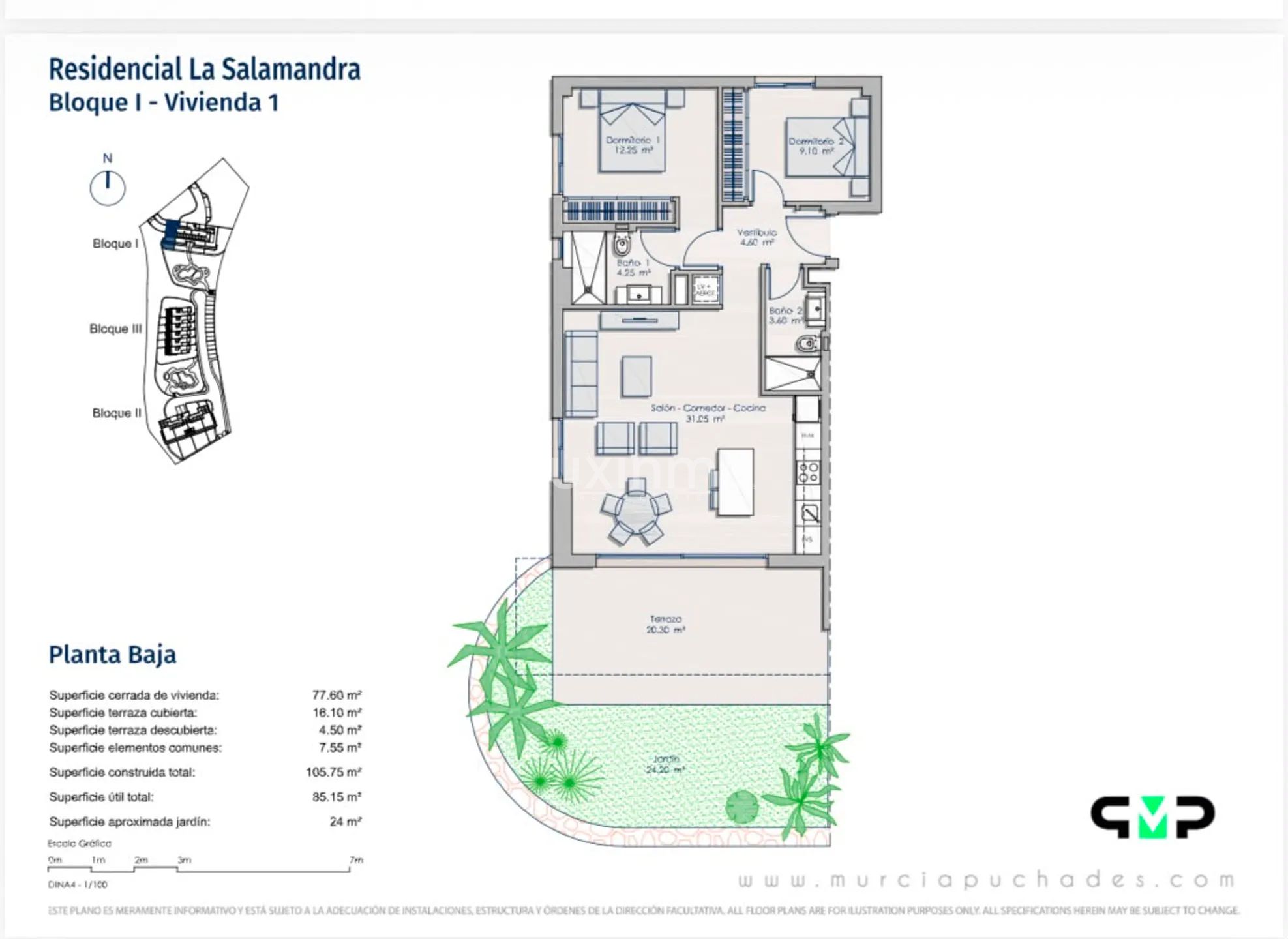Modern Apartment in Sierra Cortina Urbanization — Floor Plan 1
