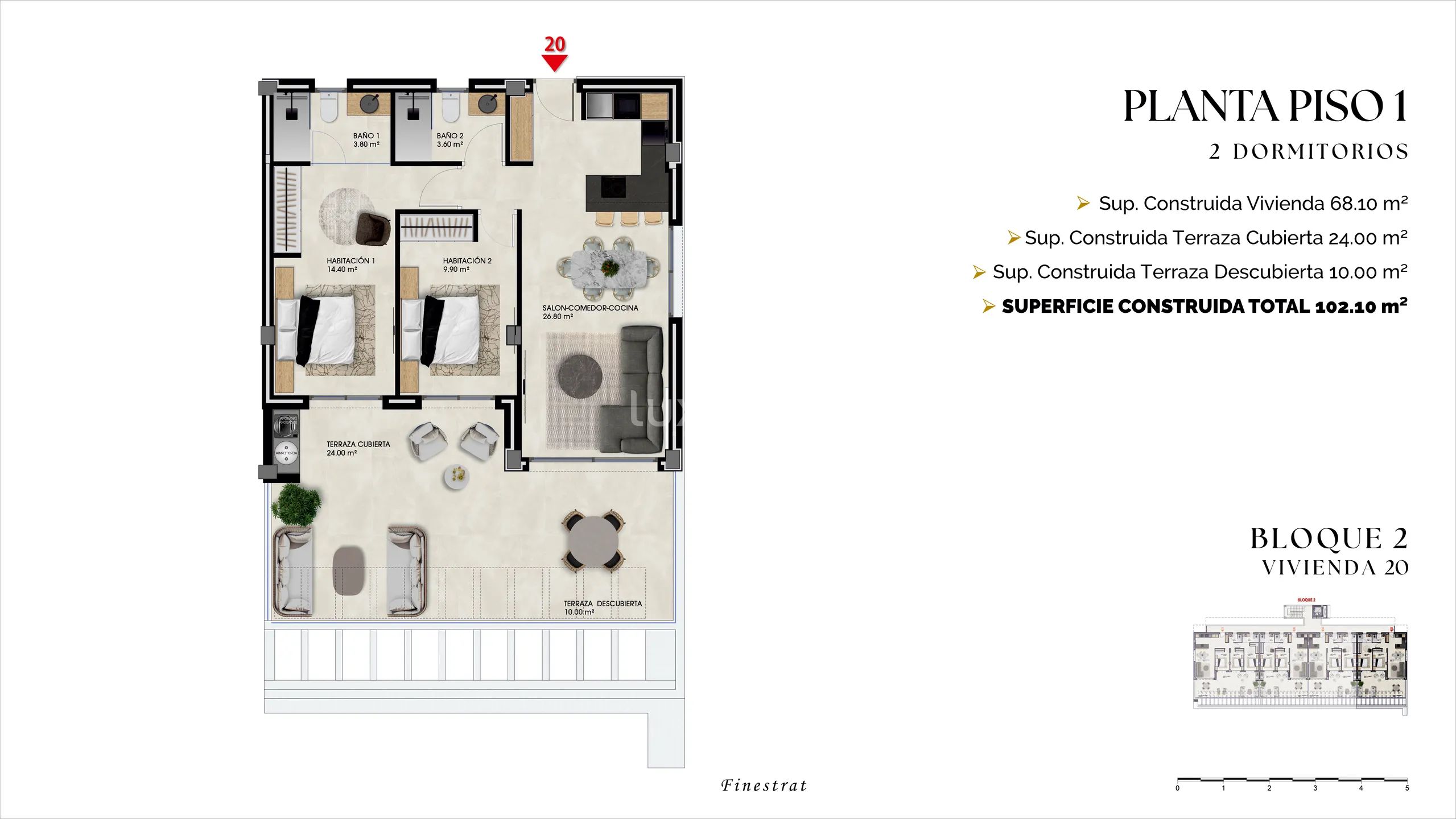 Modern Apartment in Balcón de Finestrat — Floor Plan 1
