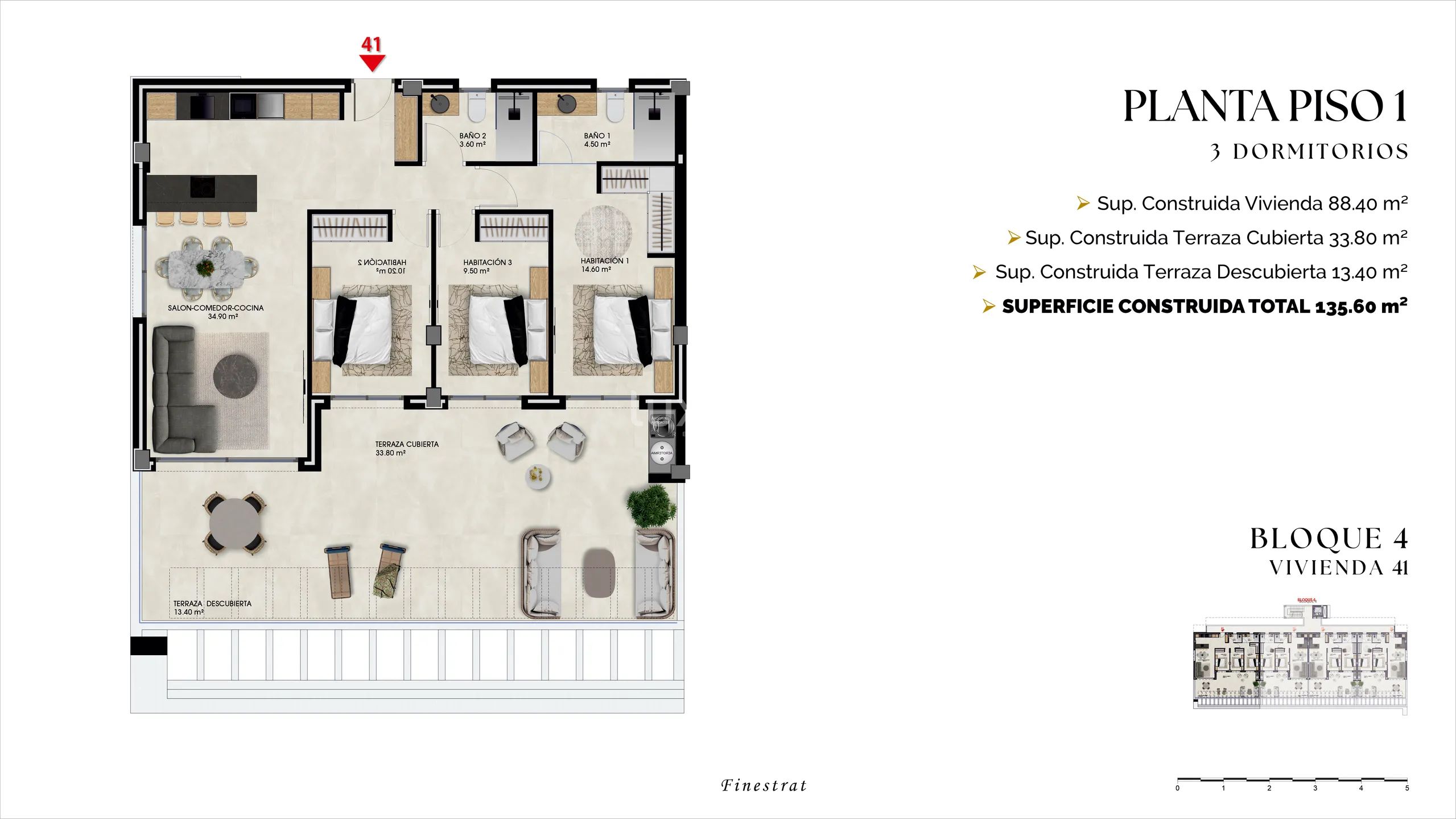 Modern Apartment in Balcón de Finestrat — Floor Plan 1