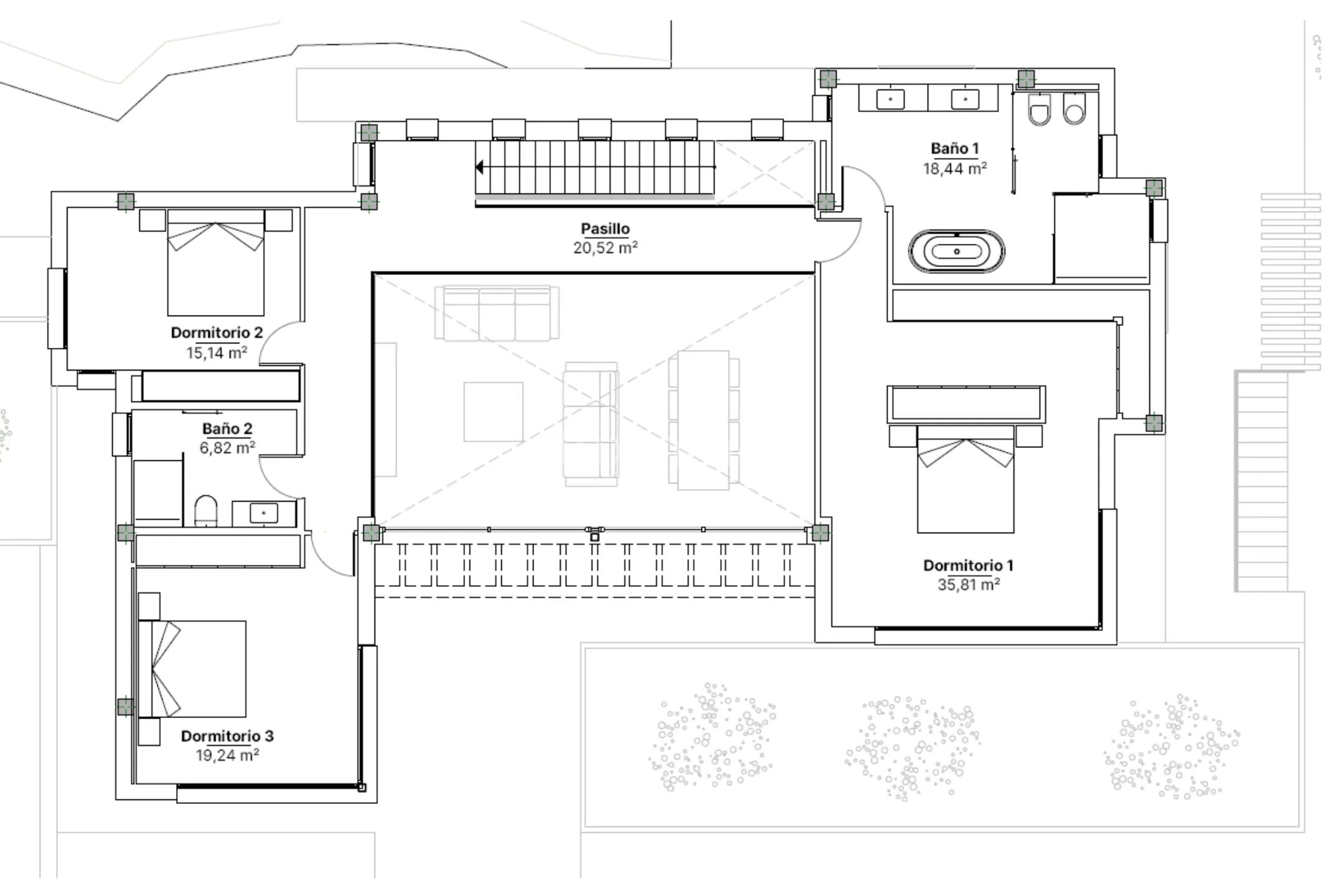 New build contemporary 3-Bed Villa with Pool in Moraira for sale — Floor Plan 2