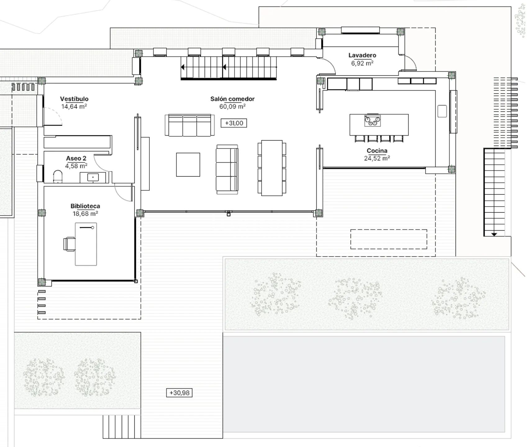 New build contemporary 3-Bed Villa with Pool in Moraira for sale — Floor Plan 1