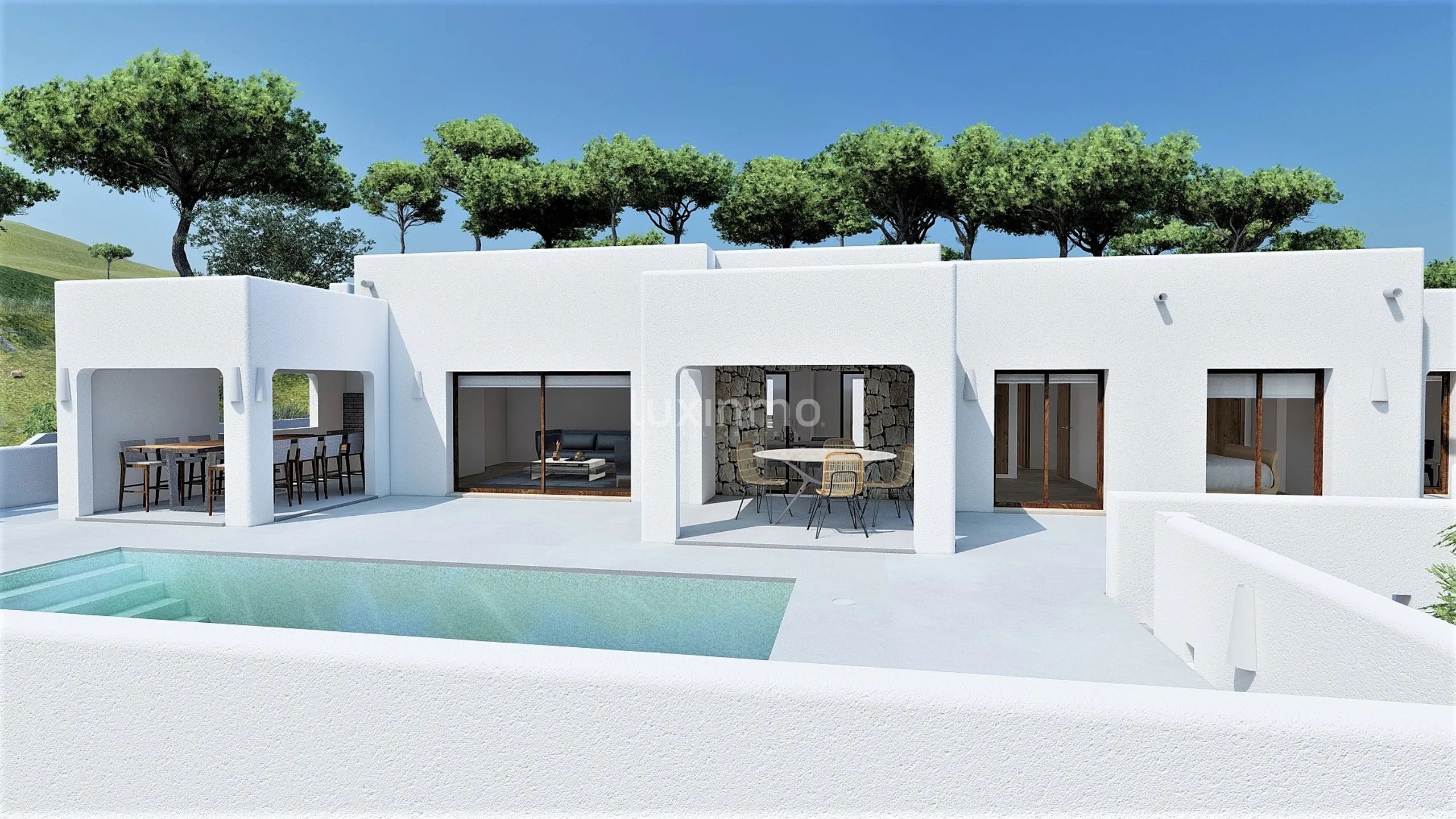 Villa im Ibiza-Stil in Projekt in Benitachell zu verkaufen