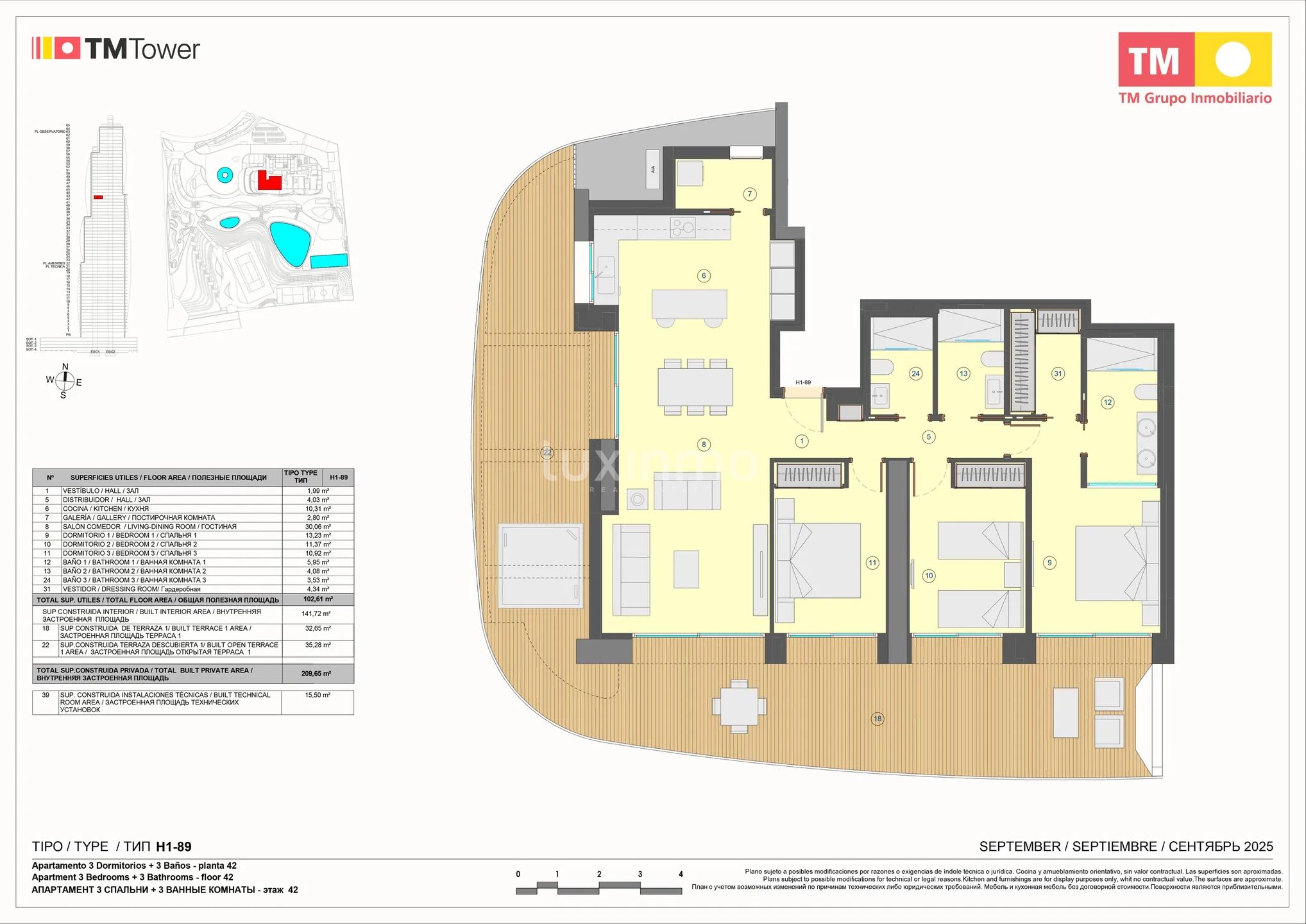 Moderne Wohnung in Weststrand — Floor Plan 1