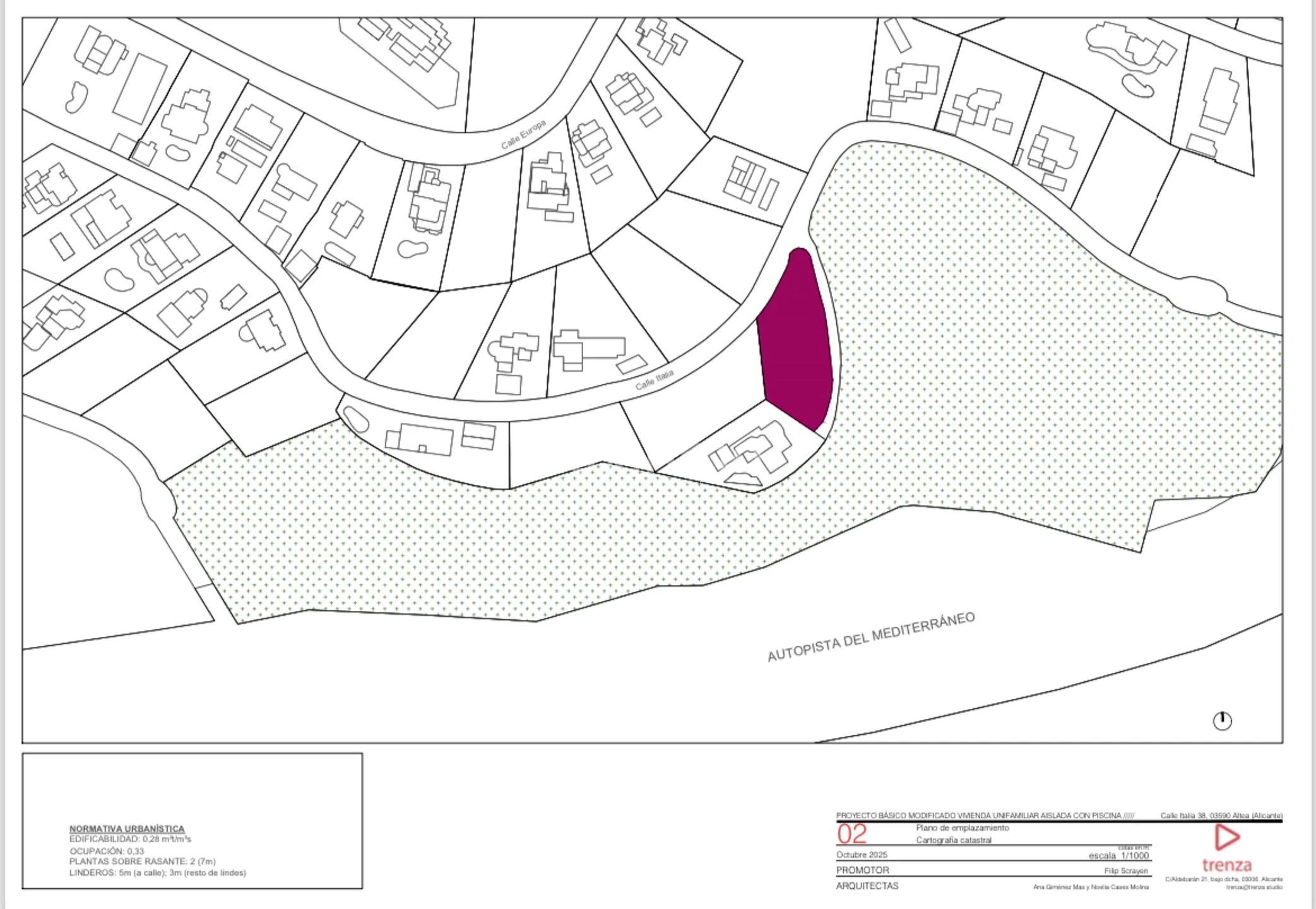 Grundstück mit erteilter Baugenehmigung und inklusive Bauplan — Altea Hills — Floor Plan 1