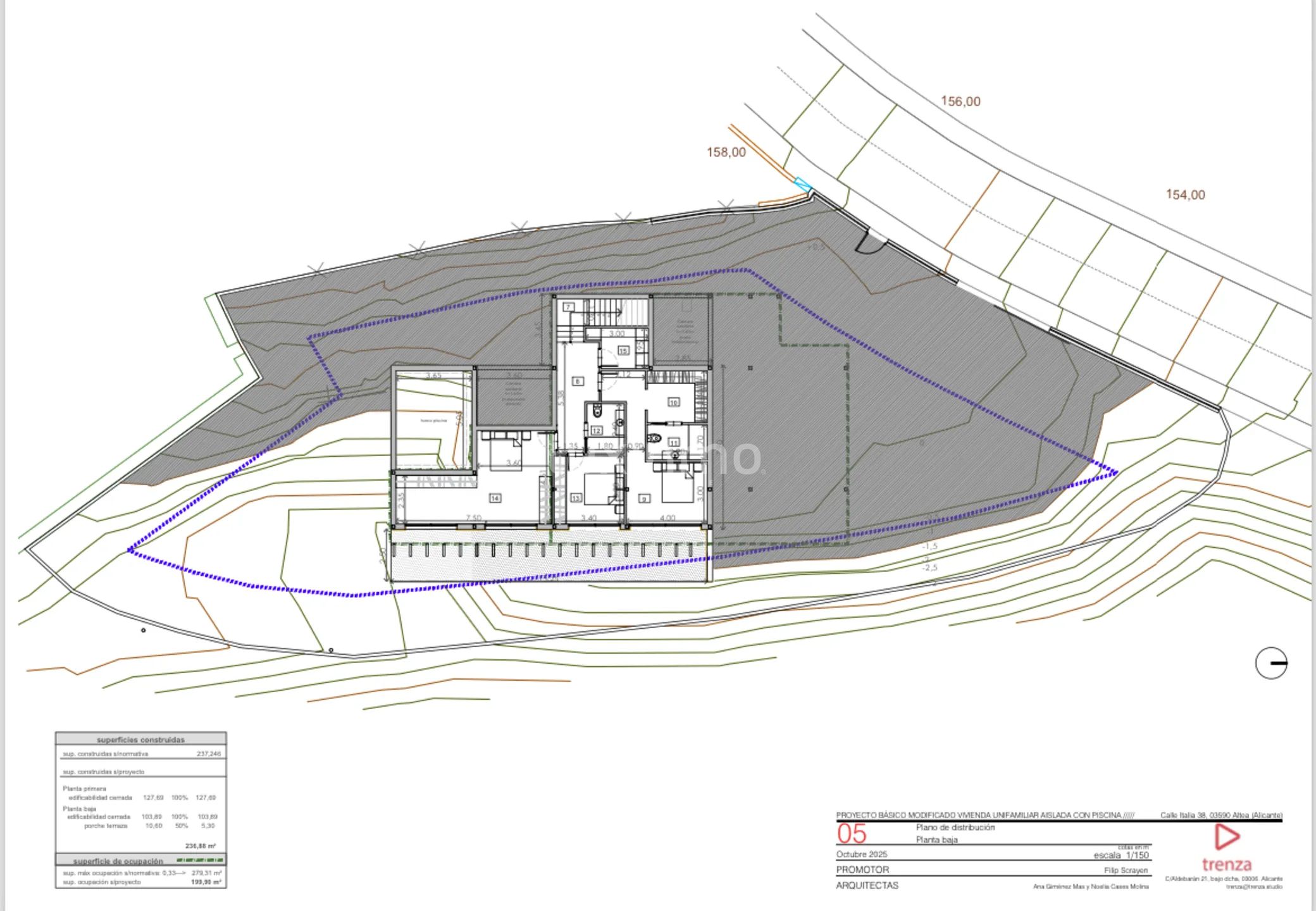 Grundstück mit erteilter Baugenehmigung und inklusive Bauplan — Altea Hills — Floor Plan 3