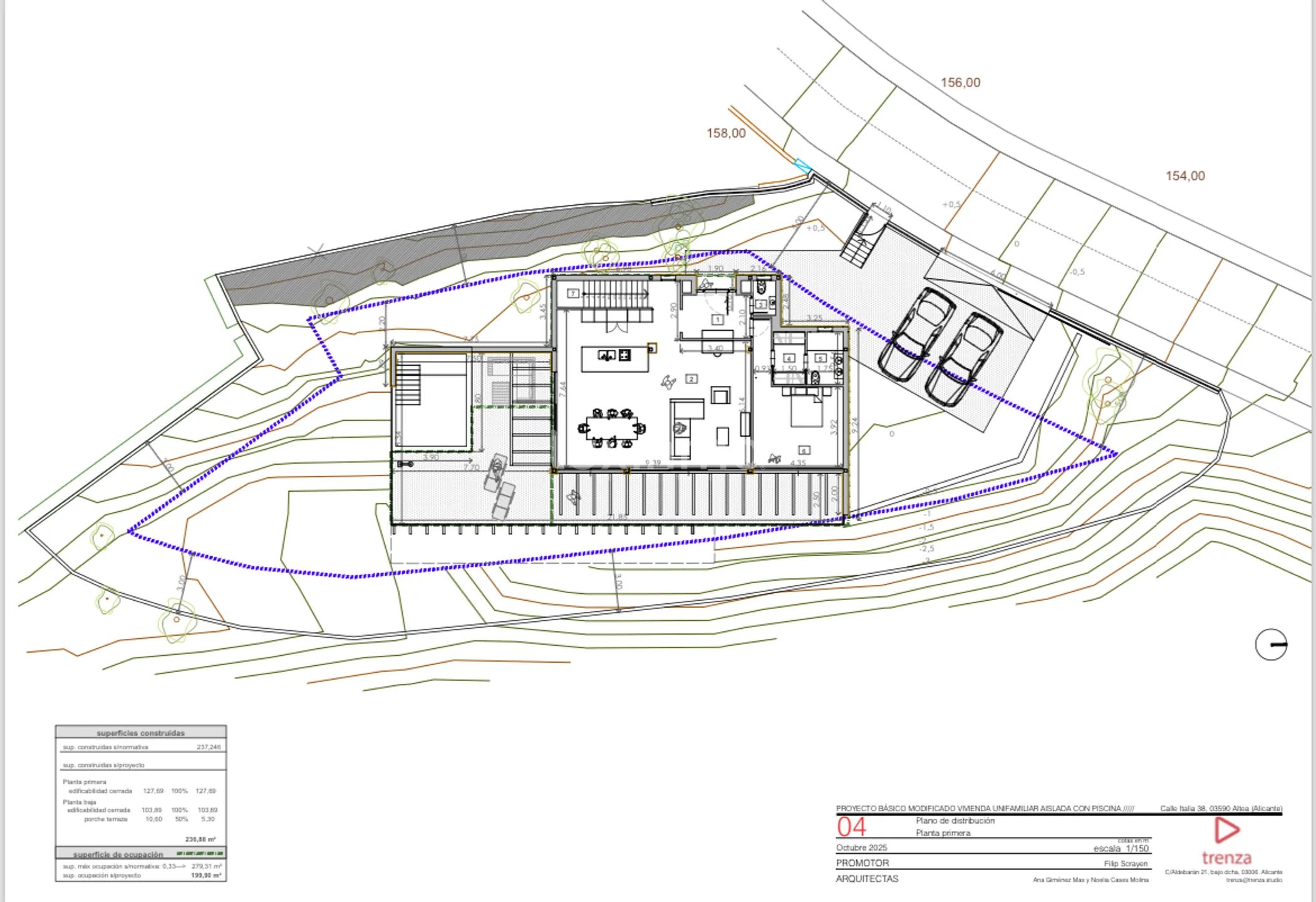 Grundstück mit erteilter Baugenehmigung und inklusive Bauplan — Altea Hills — Floor Plan 2