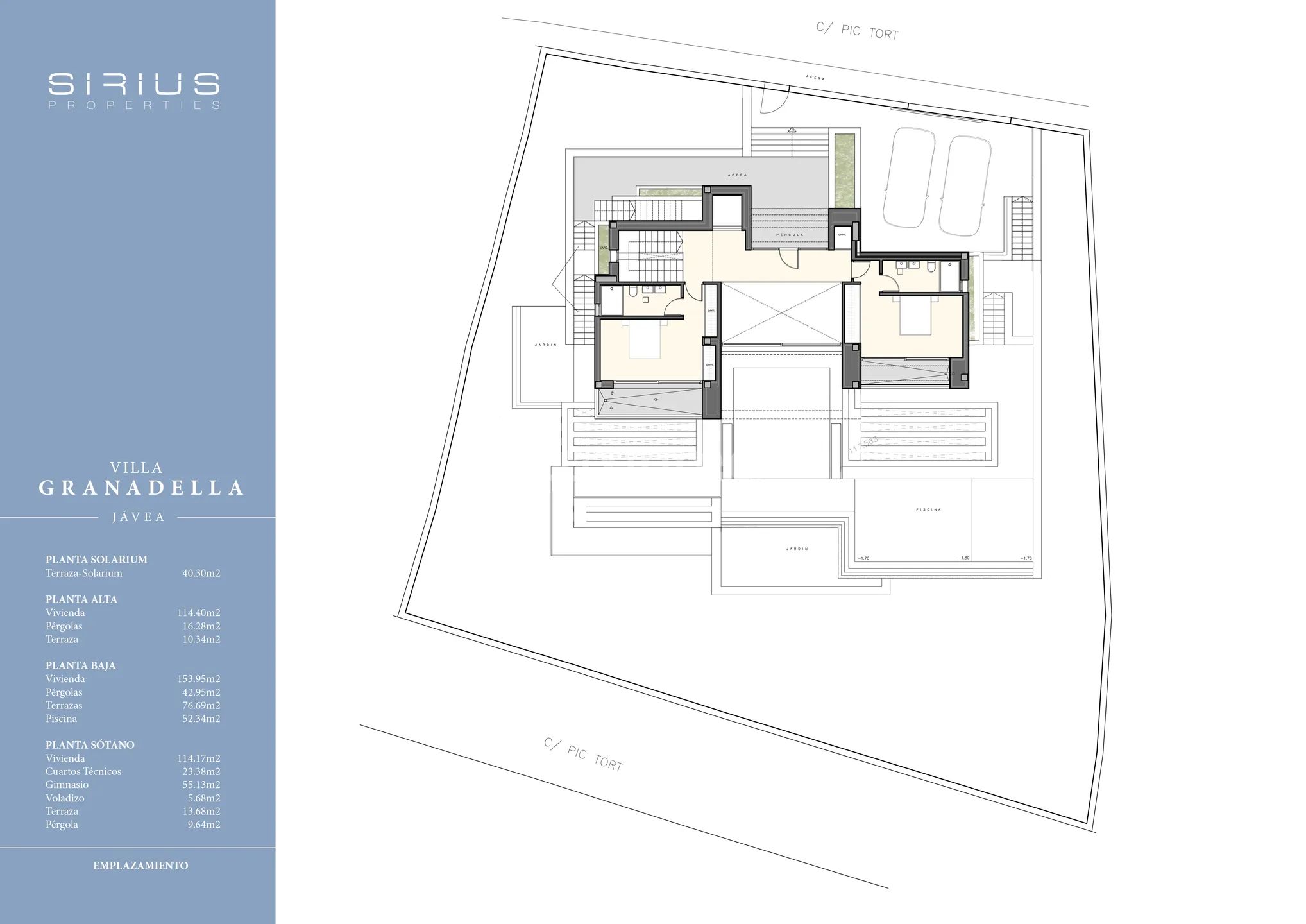 Villa nearing completion in La Granadella — Floor Plan 1