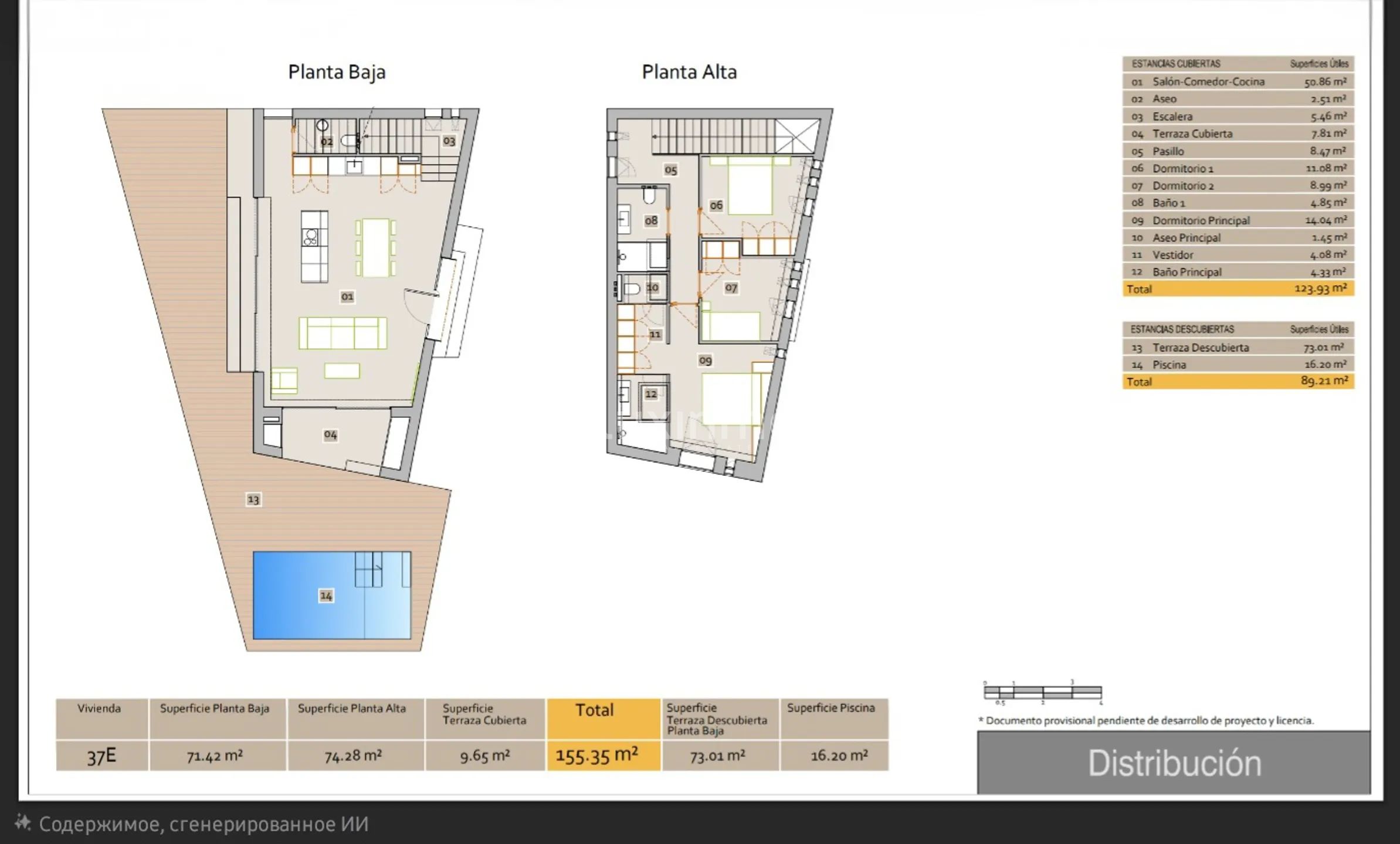 New Ibiza style villa for sale in Oliva Nova Golf Club — Floor Plan 1