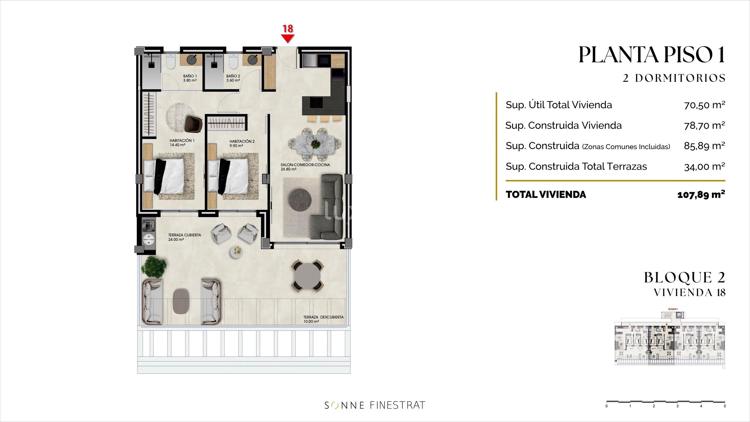 Modern Apartment in Balcón de Finestrat — Floor Plan 1