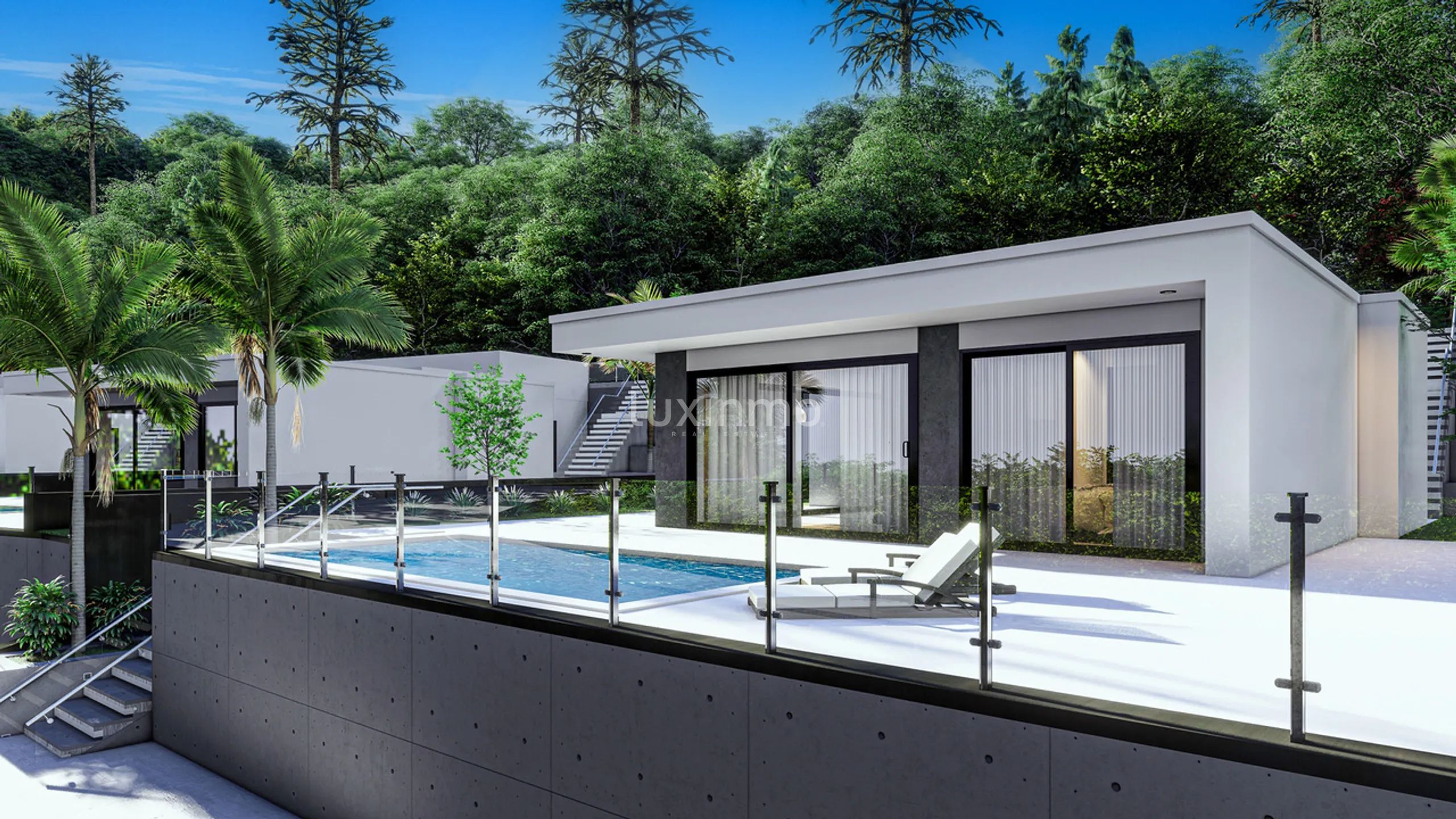 Modern detached villas for sale with panoramic sea and mountain views
