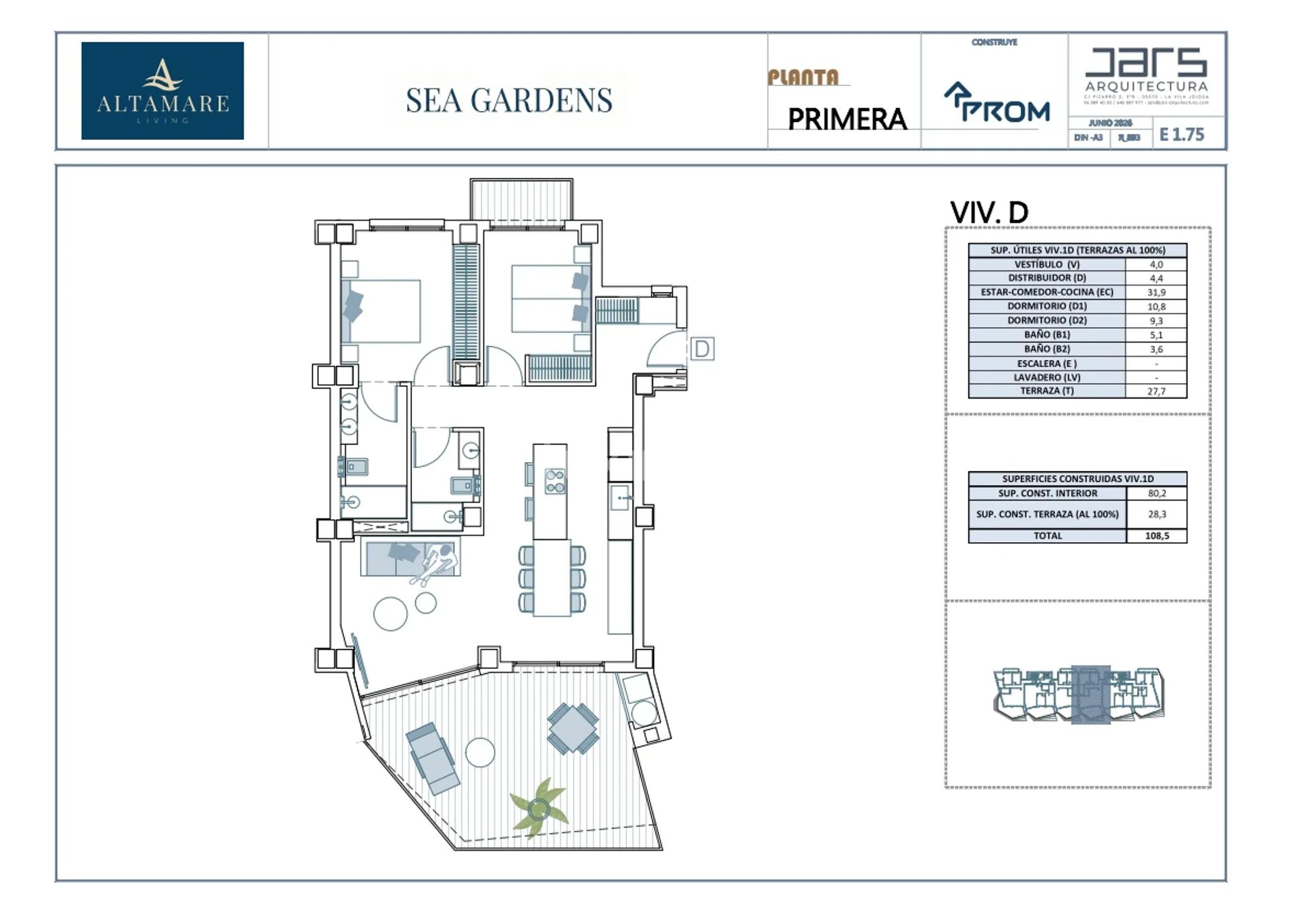 Mediterranean Apartment in Playa Poniente — Floor Plan 1
