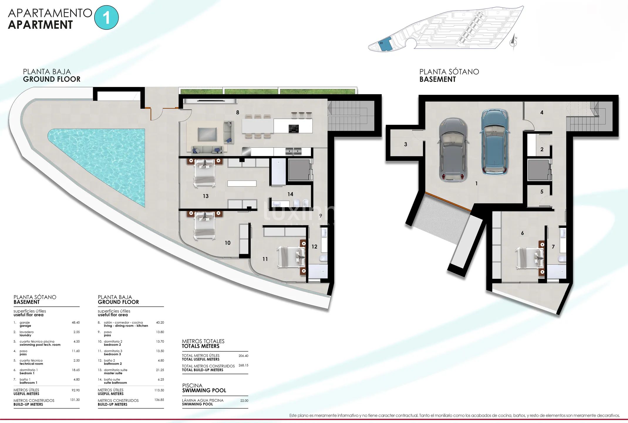 4 Bed Townhouse in Calpe — Floor Plan 1