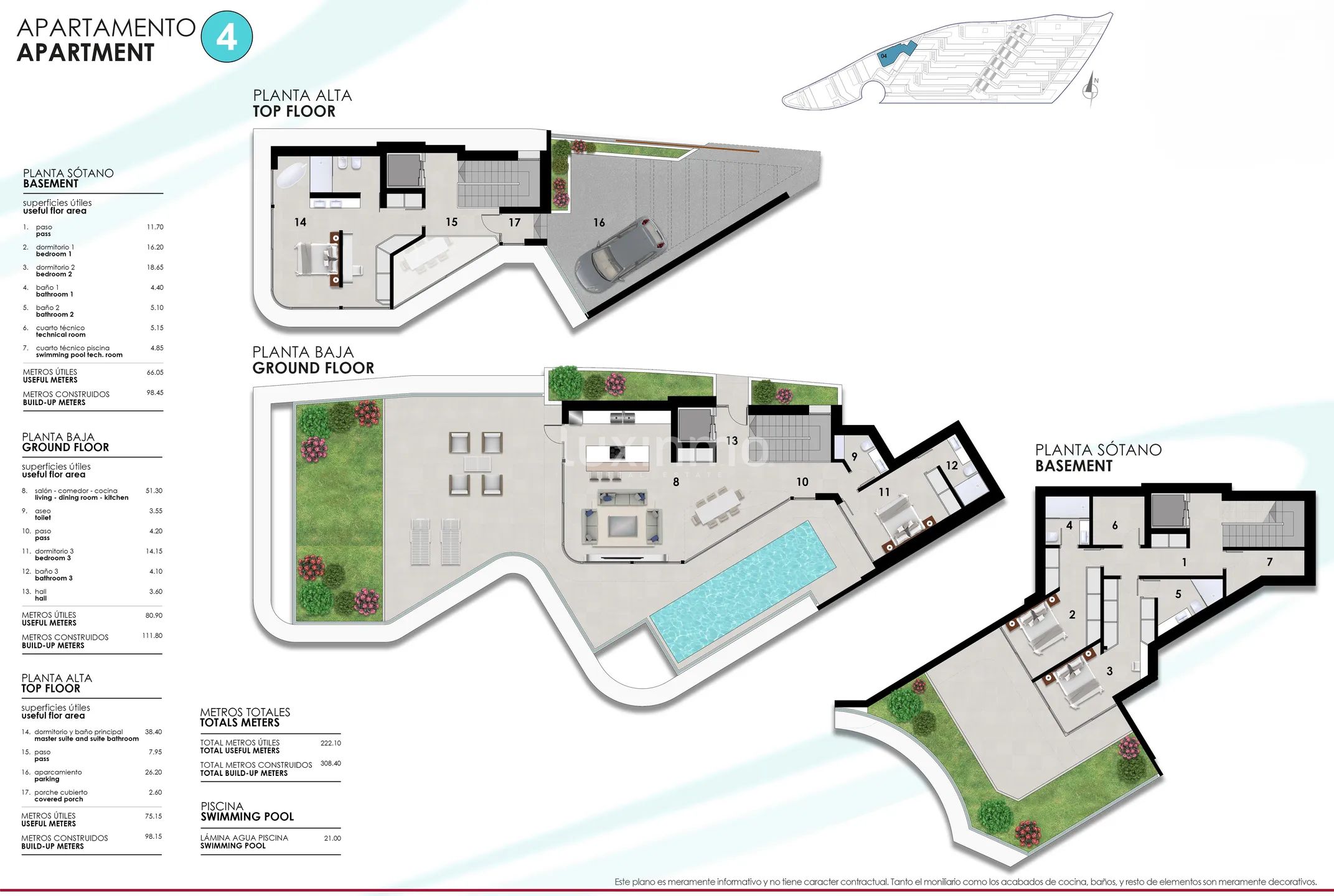 4 Bed Townhouse in Calpe — Floor Plan 1