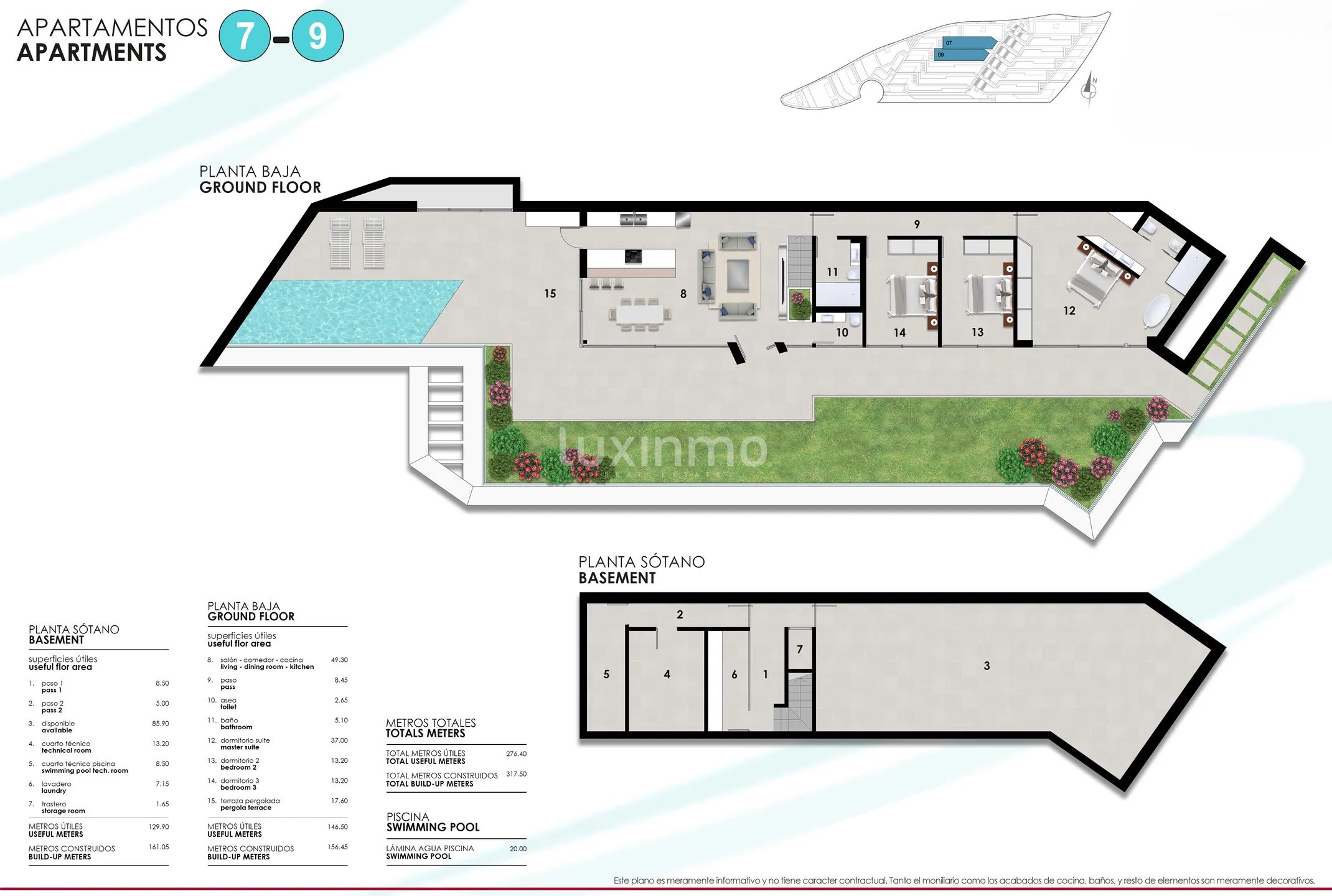 Квартира с 3 спальнями в Кальпе — Floor Plan 1