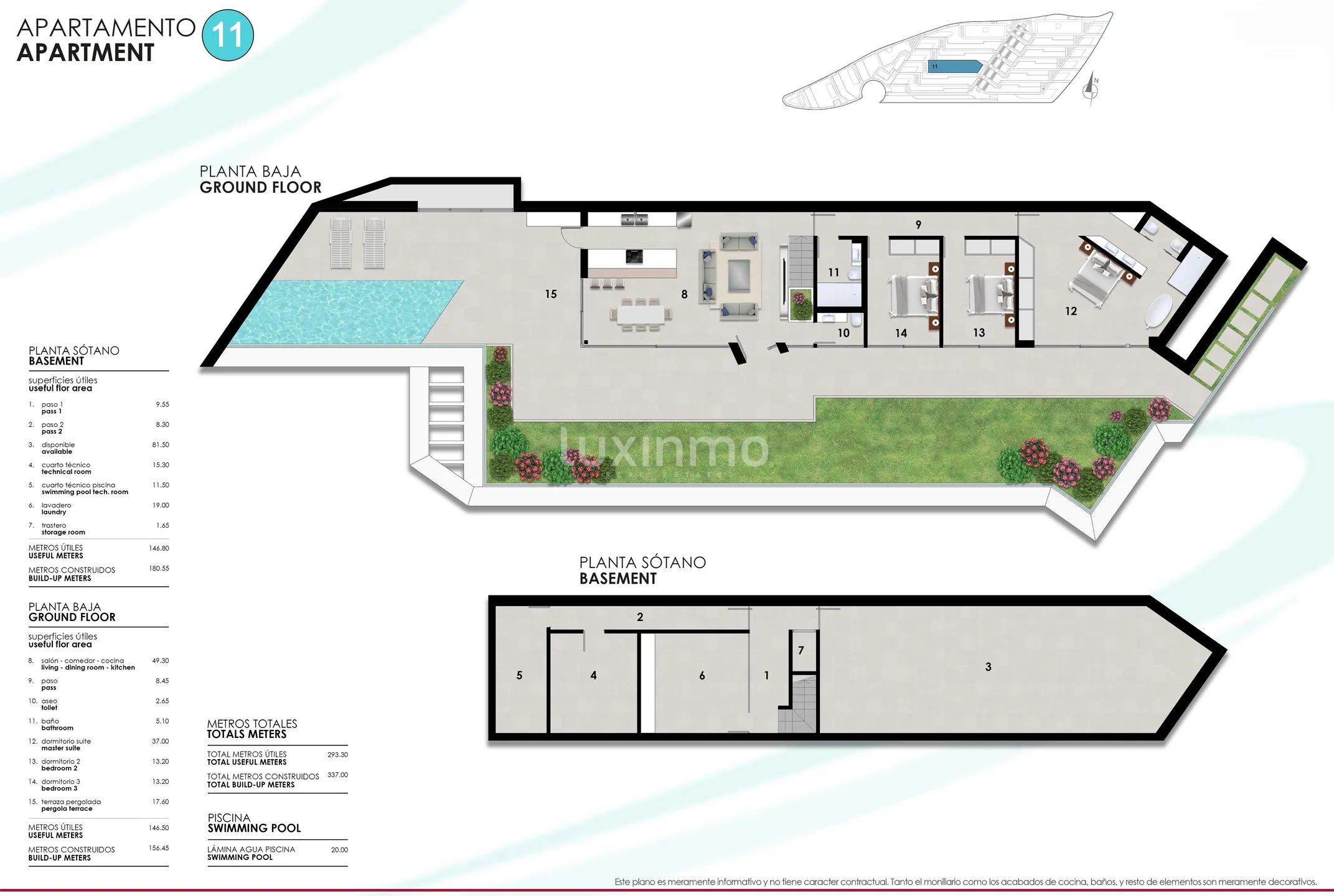 3 Bed Apartment in Calpe — Floor Plan 1
