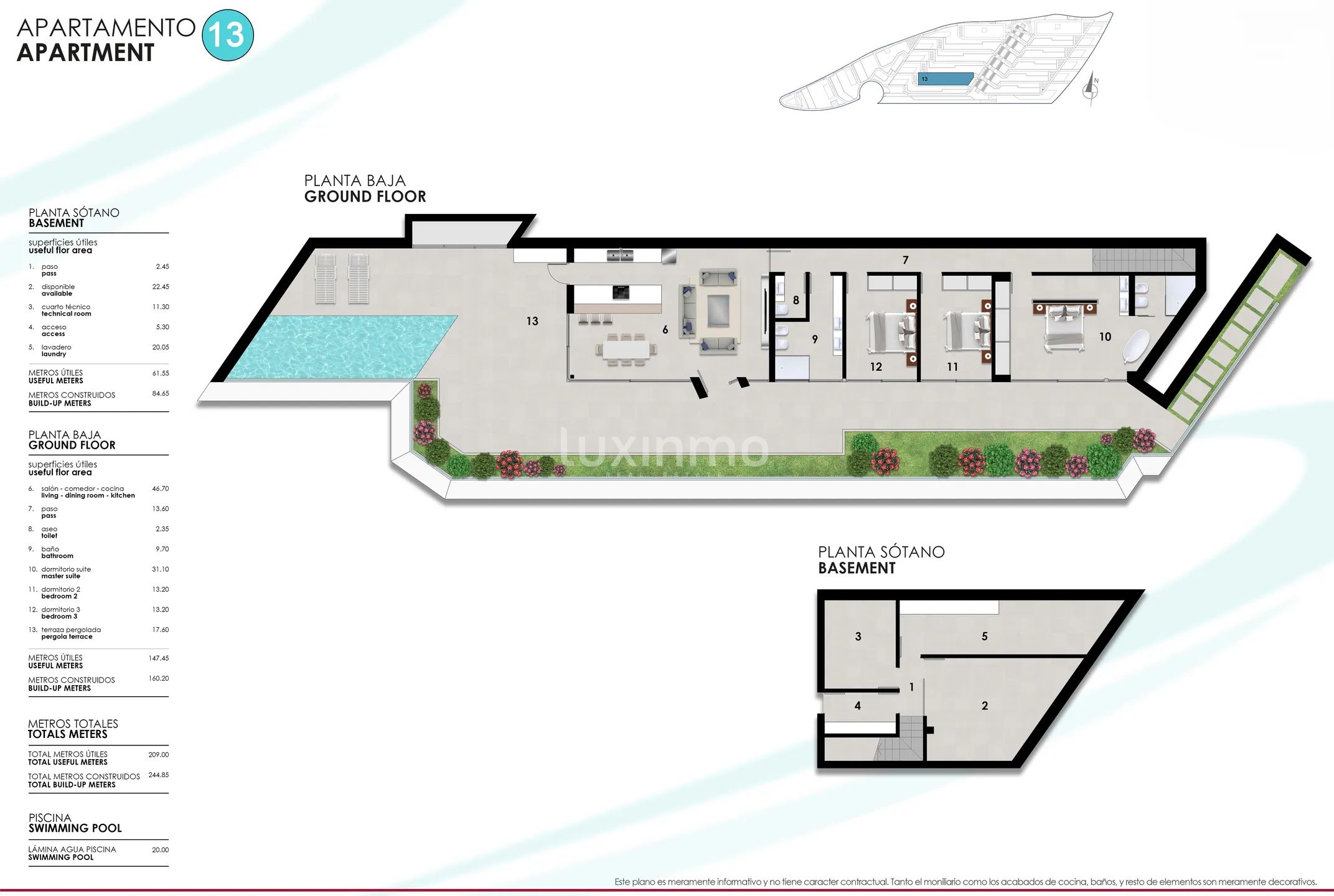 3 Soverom Leilighet i Calpe — Floor Plan 1